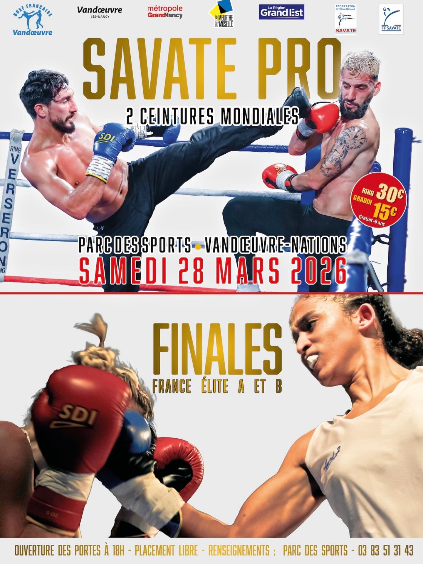 Le 28/03 à Vandœuvre-lès-Nancy, Espenelle monte sur le ring avec un seul objectif : décrocher le titre de Championne de France Élite A 2026. 🥊
À suivre en direct sur Fight Nation.