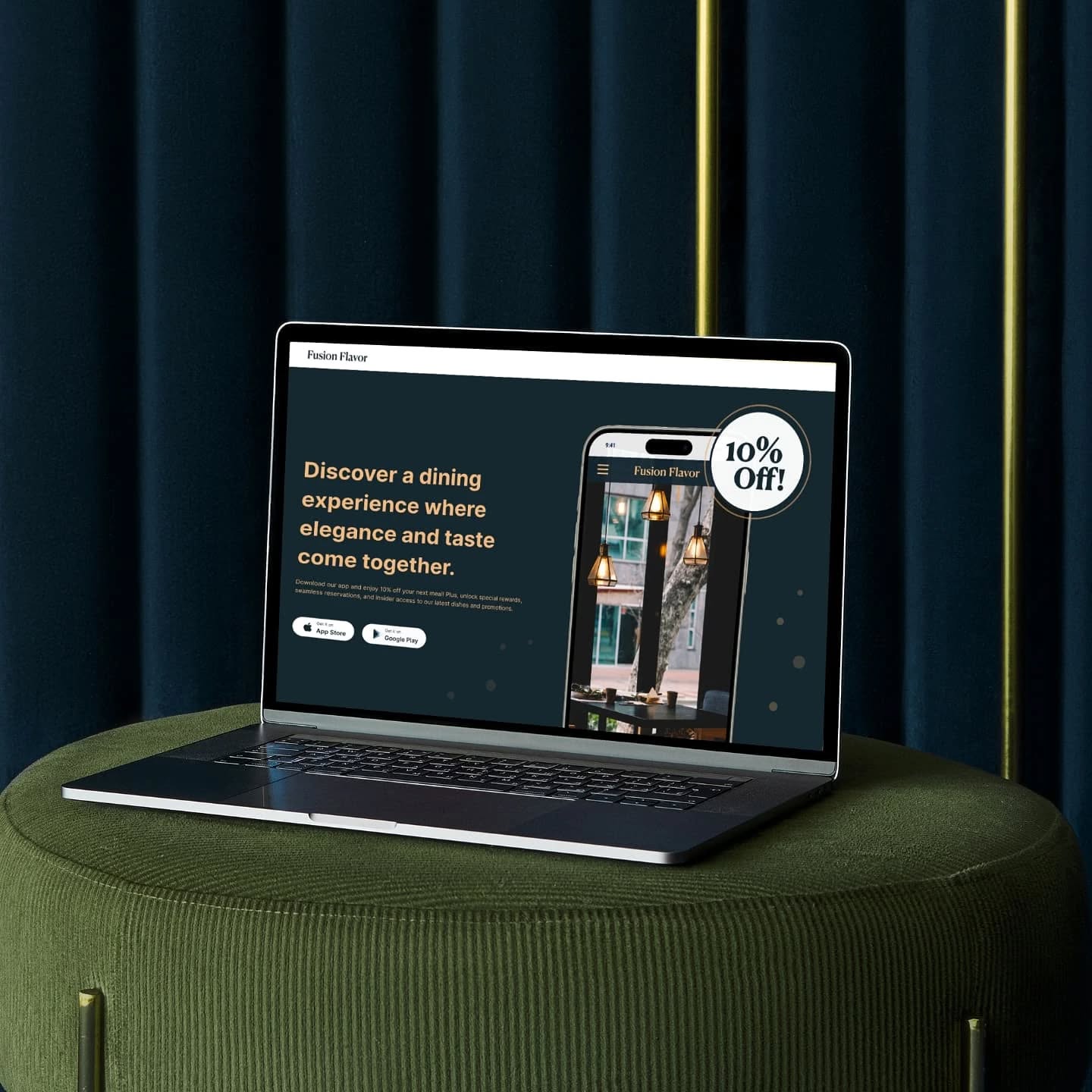I'm excited to share a new project I've been working on: the landing page for Fusion Flavor, a chic, modern restaurant that blends global cuisines with a touch of elegance. The design reflects the restaurant's sophisticated vibe, with a rich colour palette of deep blue-green and golden-yellow tones that create a sense of warmth and luxury. 🍽 🫒