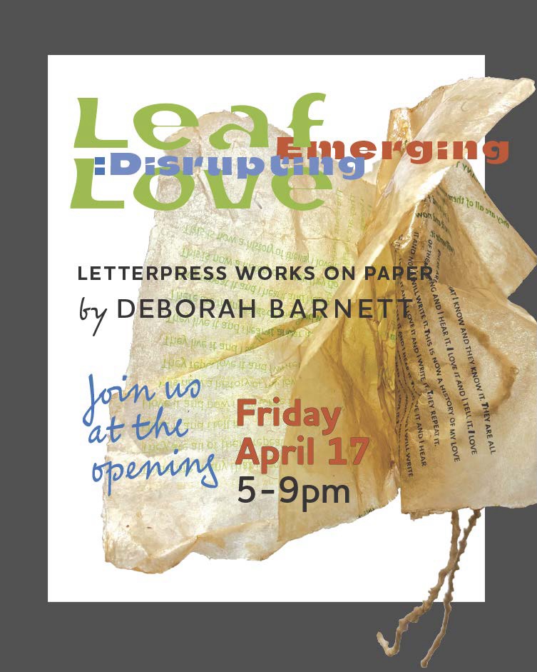 Announcing the 183 Gallery Exhibition
Leaf Love : Emerging : Disrupting
A Celebration of Letterpress Works on Paper by Deborah Barnett at 183 Gallery in Toronto • 17-25 April 2026
There is profound architecture in the wound.
Introducing Leaf Love: Emerging : Disrupting – a study of “experienced skin.” This series comprises limited-edition prints and sculptural book objects featuring letterpress-printed excerpts from Gertrude Stein’s writings.
These are not merely prints; they are sculptural archives of survival. Each book object in this collection traces the scars, tears, and time-worn edges of leaves that bear their experience etched into their surfaces. In a digital world of seamless perfection, these works showcase the “human trace” – undeniable evidence of the hand, the needle, and the press.
🔗 Link in bio to view blog presentation of the show at our web site. #BookArts #183Gallery #ContemporarySculpture #TactileArt #finepress