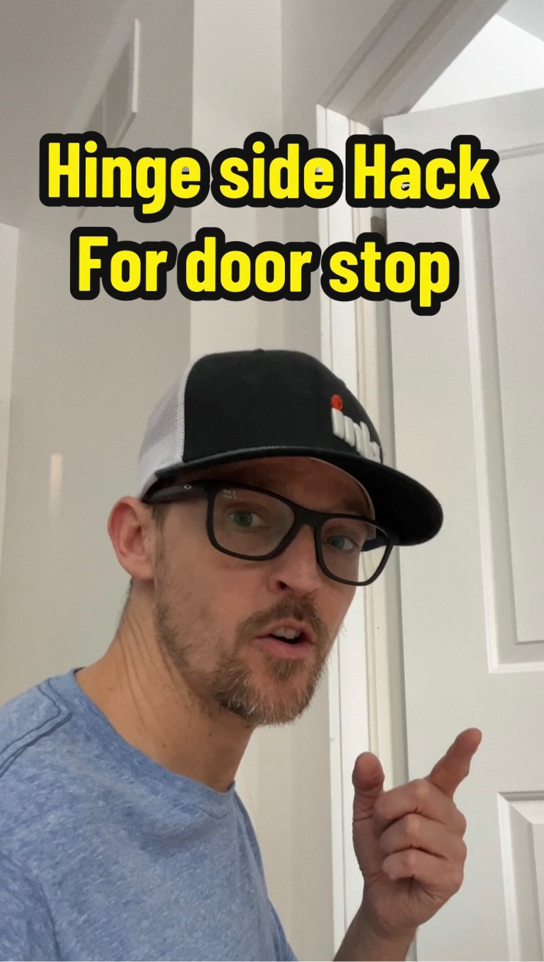 Hinge Side Hack for Doorstop Install #thetoolpulse #tooltips #diy #fyp #viralhacks