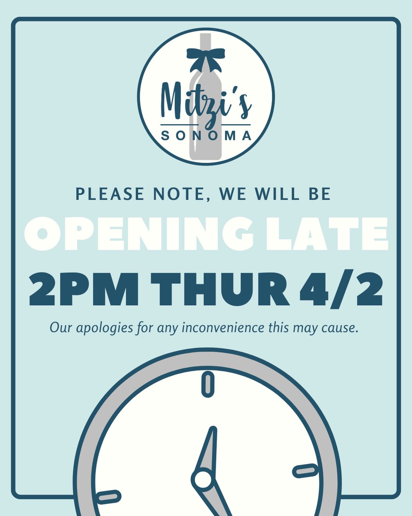 ✍🏽TAKE NOTE✍🏽We will be opening at 2pm this Thursday April 2nd! Need something urgently? You can always shop online at MITZISSONOMA.COM