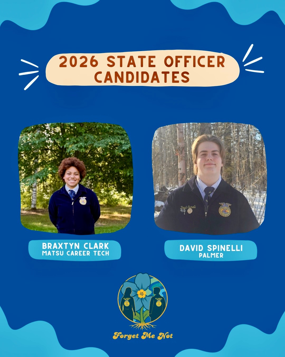 Our 2026 State Officer Candidates! Best of luck to these incredible individuals!
#forgetmenot #alaskaffa #ffa