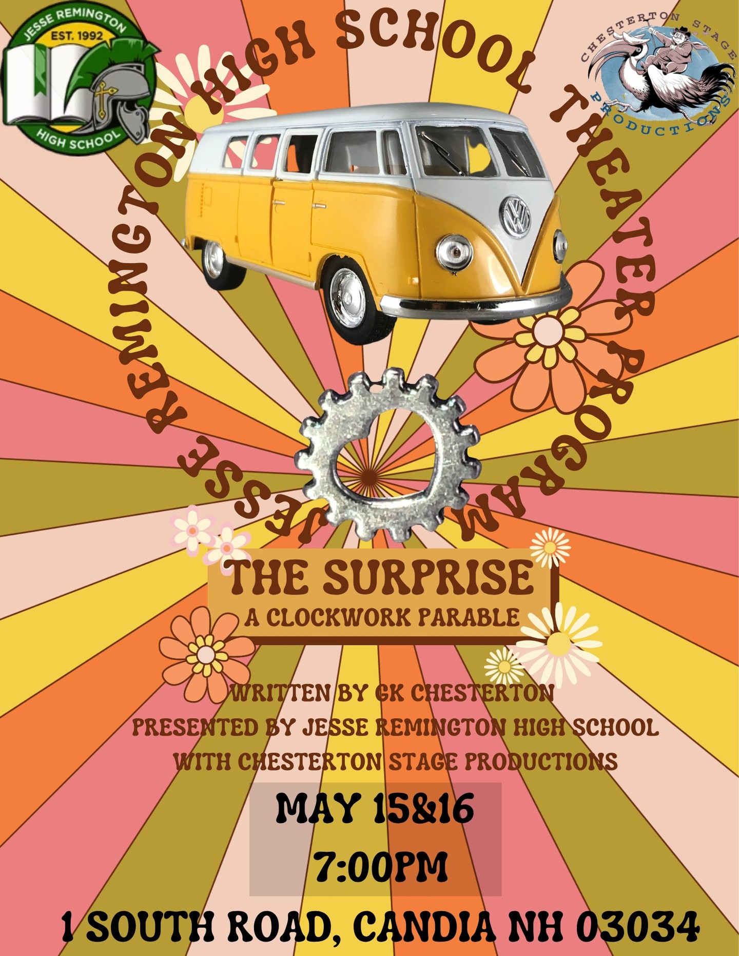 🎭 Step into something unforgettable this spring!
Join Jesse Remington High School and Chesterton Stage Productions for The Surprise: A Clockwork Parable. It's a creative, thought-provoking performance you won’t want to miss ✨
📅 May 15 & 16
🕖 7:00 PM
📍 Candia, NH
Come support these talented students and experience a night of story, creativity, and fun! 🎬💫