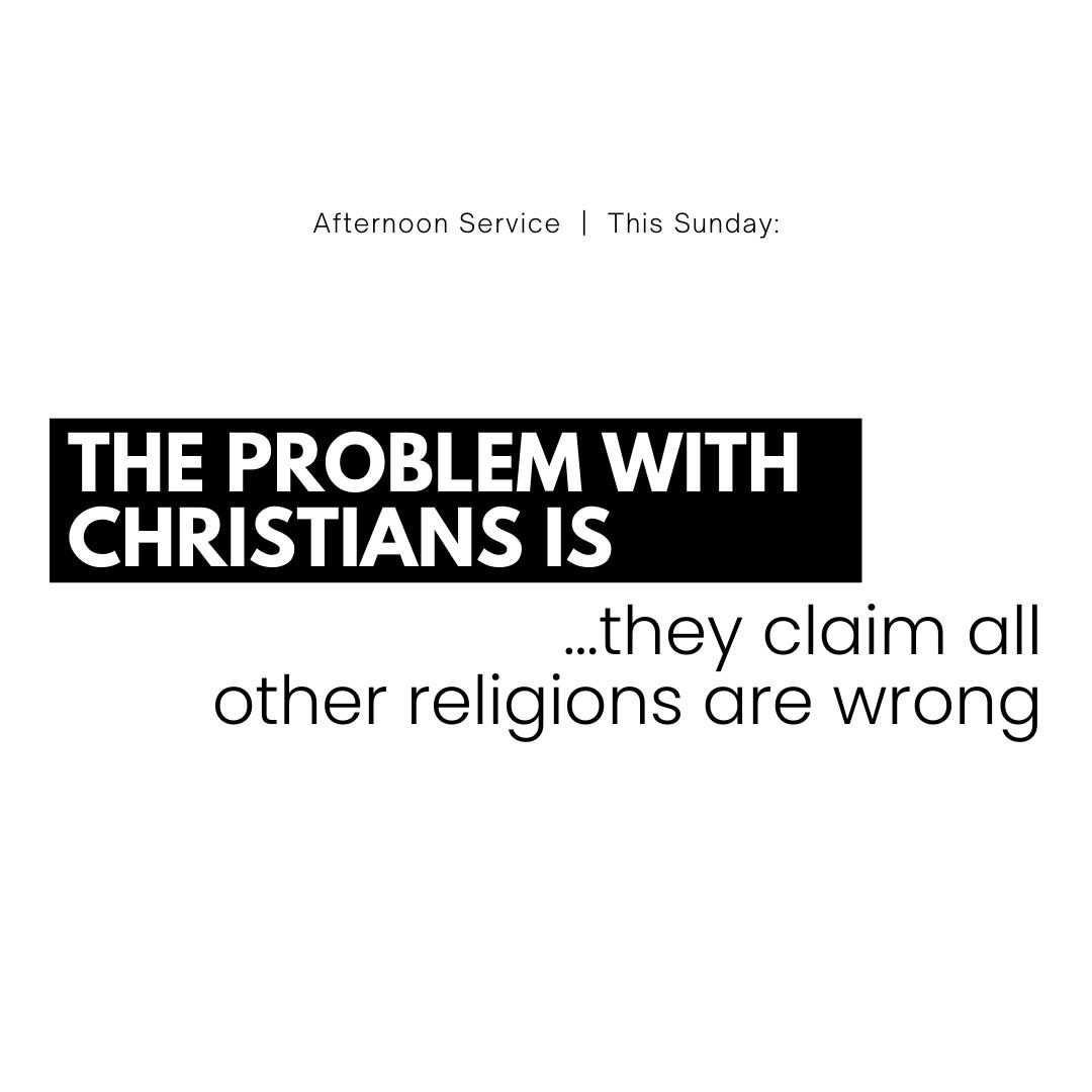 🍴 Join us this Sunday afternoon for a talk followed by dinner...on us!
Description:
"How can Christians claim to be the only true religion? Isn't that incredibly arrogant and intolerant towards others? Isn't that similar to racism or other claims of superiority? These are understandable questions, especially in our current culture. But the way we perceive religion is dependant on the way we perceive humanity. Christianity is not another stall in the marketplace of religions. It's the only hope for the condition of total hopelessness."