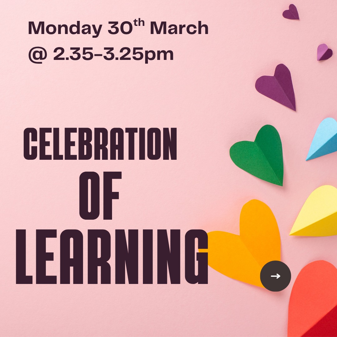 Dear OLHC families,
Join us for our Term One 'Celebration of Learning' on Monday 30th March between 2:35pm and 3:25pm (not the 23rd as indicated in this week's newsletter). Students will showcase the learning from their Term One Inquiry units, which focused on physical, social and emotional health.
We look forward to seeing you on Monday!