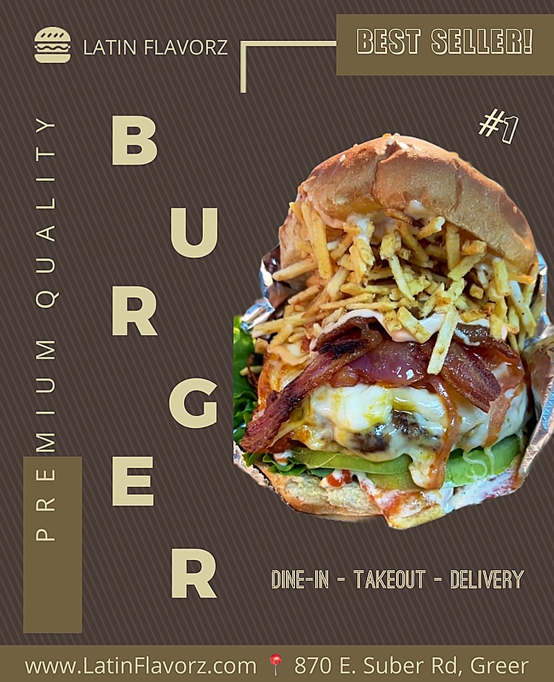 🍔🔥 OUR #1 BEST SELLER — 7 YEARS STRONG!
✅TOP 6 BEST SELLERS | CUSTOMER FAVORITES👇
🔥 Beef Burger
🔥 Grilled Chicken Burger
🔥 Beef Empanadas
🔥 Chicken Empanadas
🔥 Birria Tacos
🔥 Super SalchiPapas
These are the dishes everyone keeps coming back for 😍
If you’re new here… this is where you start 👀
Top breakfast items will be announced soon!
📍 Latin Flavorz 📍
870 East Suber Road, Greer
(Across from Riverside High School)
🕒 Hours:
Tue–Thu: 8AM–9PM
Fri–Sat: 8AM–10PM
Sun: 8AM–10PM
Come hungry… leave happy 😋