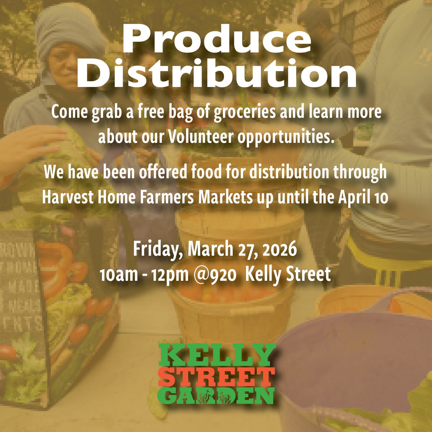 Free Distribution this Friday at 10 am.
Bring a bag and claim your share!!
Every Friday until 4.10