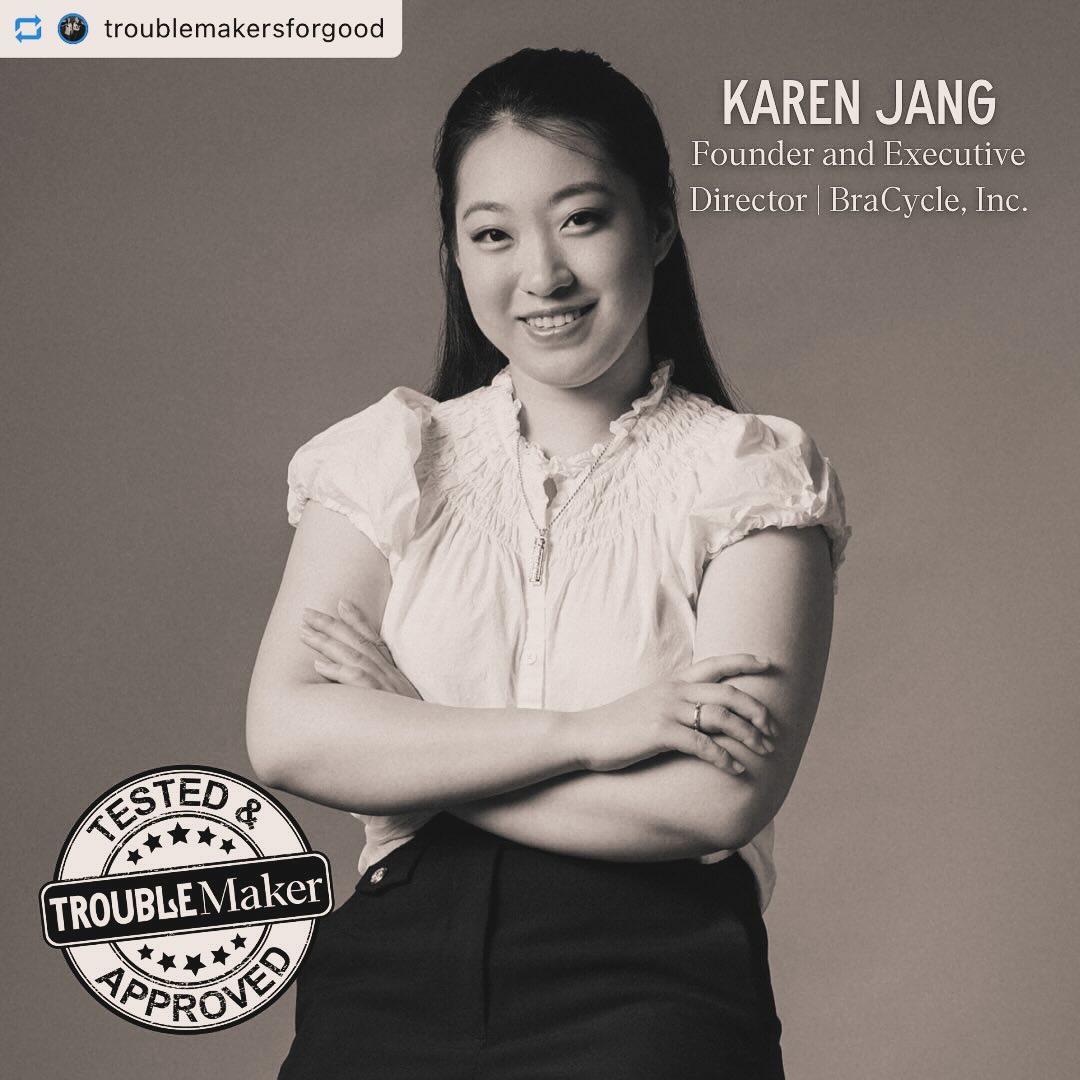 Repost from @troublemakersforgood: Meet Karen Jang, a true TroubleMaker who’s been challenging norms and making waves since she was just seven years old. 🐾 From her early days in Long Island, where she rallied her community to change a no-pet policy, to founding BraCycle during her sophomore year at Barnard, Karen’s journey is nothing short of inspiring. 🌟
What began as a simple idea to redistribute barely used bras quickly grew into a movement that’s changing lives and sparking important conversations. Despite skepticism, Karen’s unwavering determination has led BraCycle to make a real impact, providing essential items to women in need and promoting sustainability. 💪
We’re thrilled to share her story and invite you to watch a snippet of our interview with Karen, linked under our TroubleMakers button in the bio. Get ready to be inspired by her journey, and stay tuned for more stories of incredible TroubleMakers like Karen. #TroubleMakersForGood #WomenWhoInspire #makingadifference
——
Excited for BraCycle and Karen our founder @karebearj_ to be featured! Thank you for the interview @troublemakersforgood and for the work you do!