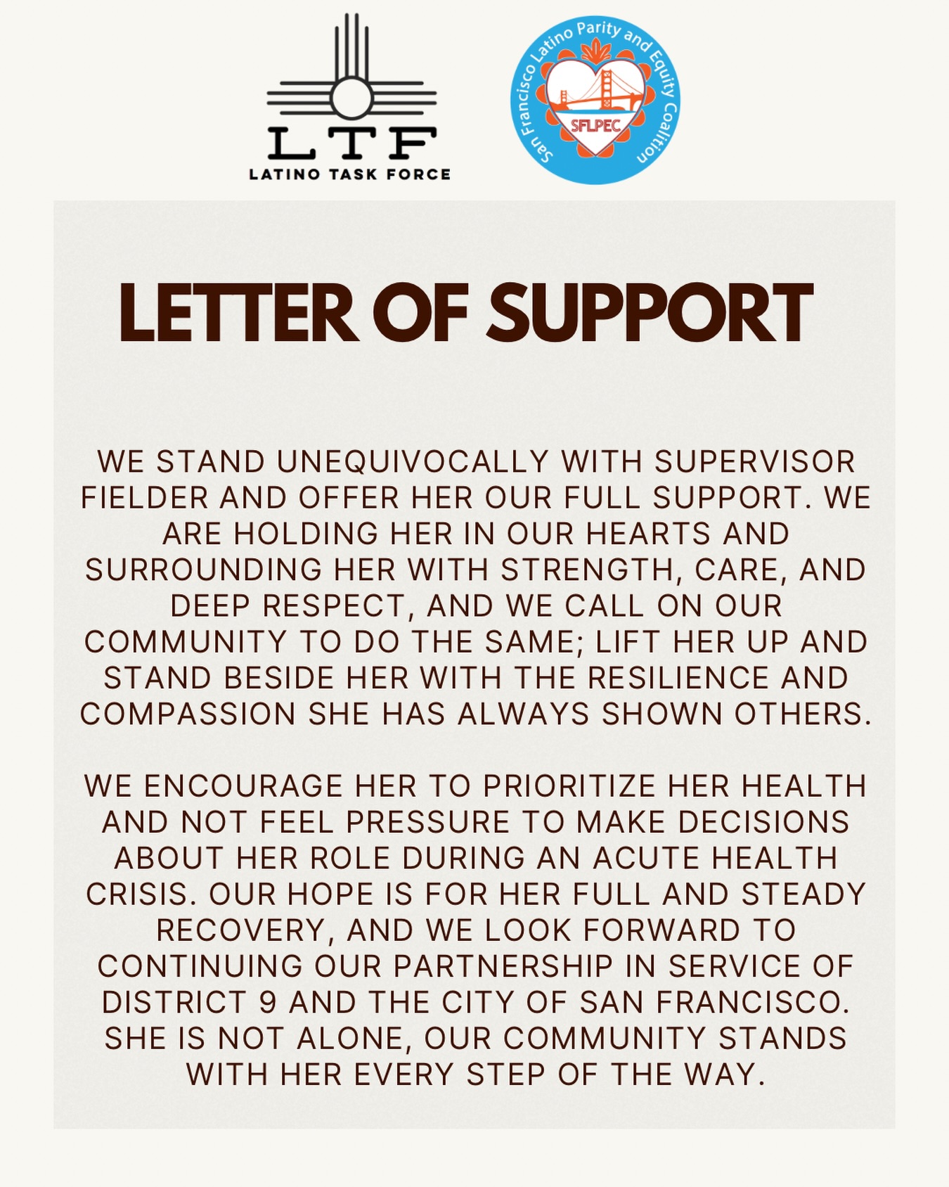 *LETTER OF SUPPORT*
@jackiefielder_