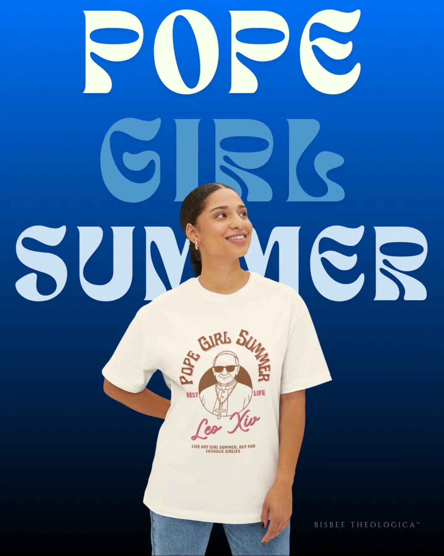 Pope Girl Summer ☀️🕶️👑
Best Life. Leo XIV.
Like hot girl summer… but for Catholic girlies.
🕊️ Oversized, boxy fit or Standard fit
🎀 Retro script + ironic theology = streetwear holiness
🛒 Available now — link in bio
👕 etsy.com/shop/Bisbeetheologica
Wear what you believe.
#BisbeeTheologica #PopeGirlSummer #CatholicApparel #TheologySummer2025 #CatholicStreetwear #CatholicInstagram #CatholicConvert #CatholicStyle #FaithAndReason #WearYourFaith #CatholicTshirt #CatholicMerch #CatholicHumor #ModestNotMuted #UnapologeticallyCatholic #TheologyMatters #PopeLeoXIV #CatholicAesthetic