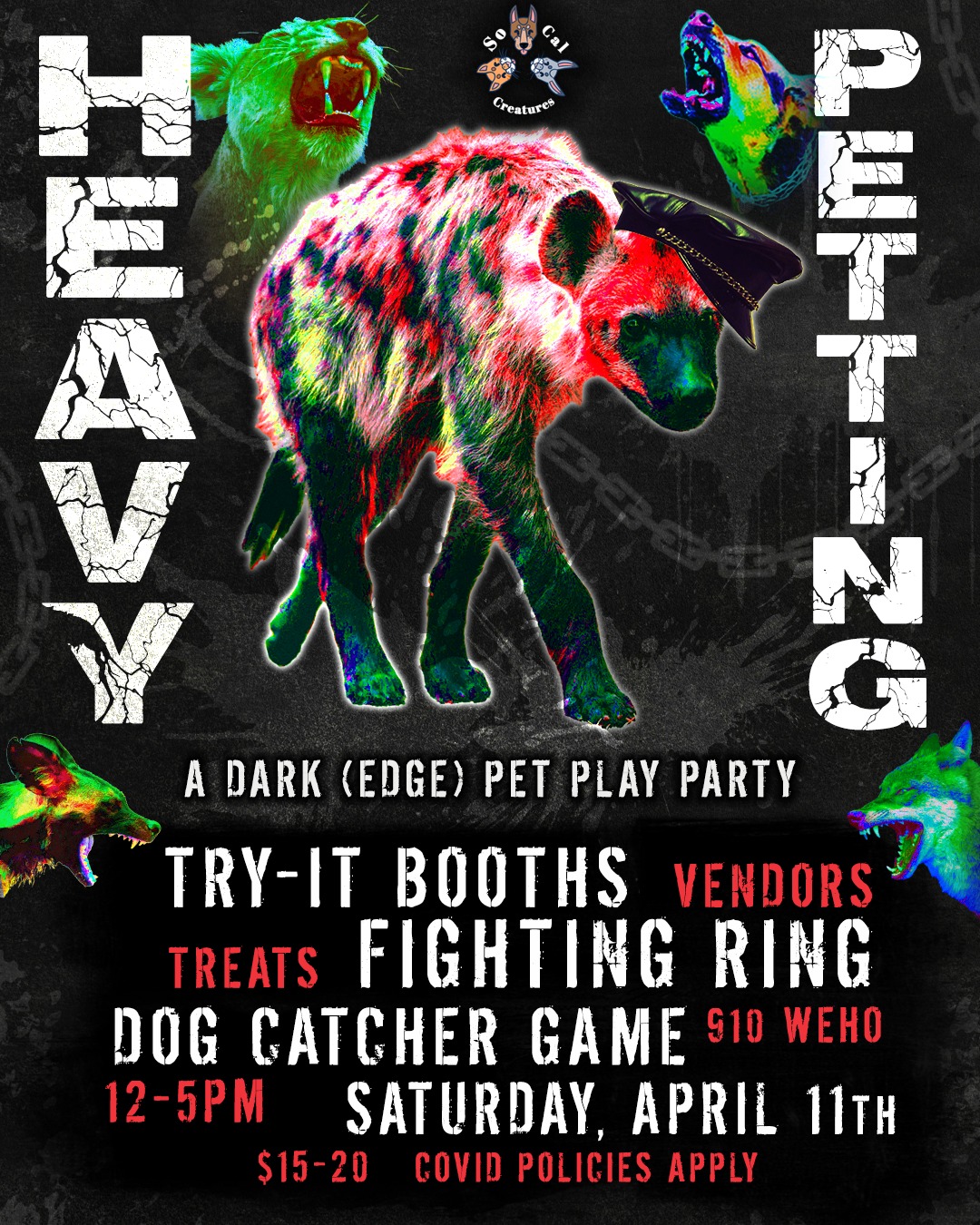 The muzzles are coming off... are you ready for some HEAVY PETTING? ๐ฅต
A dark/edge pet play event!
April 11th
12-5pm (an extra hour for no extra cost!)
At @910weho (910 N La cienega)
2024+ covid vax or negative test + mask required
$15-20, low income options available by request
๐ Organized Fighting Ring
๐ถ Dog Catcher Game with @lotharia_shayn
๐ฆ Br333ding Nook with machines for all bodies, all day
โค๏ธโ๐ฅ Try-It Booths to find your newest fantasy
๐ฆด Spicier play allowed in all play areas EXCEPT the quiet room
๐คค Steamy Vendors: @relenasveganbondage and @wickedwoodz805
And more!
๐ฅ TICKET LINK IN BIO! ๐ฅ
socalcreatures.com/entrancegate