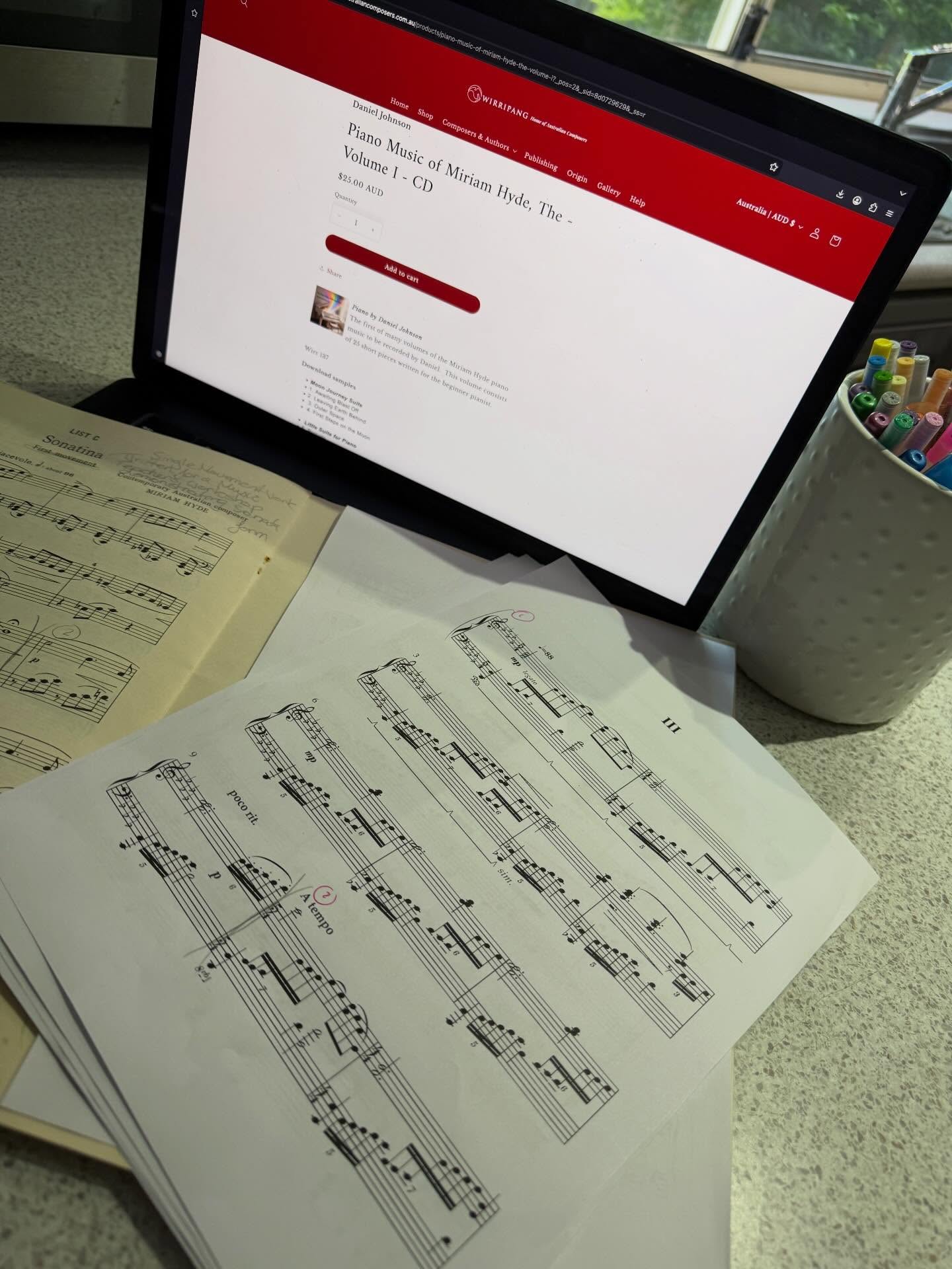 …practicing and getting ready for travel to Wagga for the Weekender festival coming up next month whilst also taking a moment to sit and reflect on the release of the complete piano music of Miriam Hyde volume 1 - The Piano Suites for Children with @wirripang . I am back into the recording studio tomorrow to record volume 2! Well over 200 piano works are coming! You will hear the smallest four bar melodies for beginners to the transcendental concert works that are favourites of pianists and students alike. The volumes of children’s music won’t be for everyone, however, this is an important aspect of Hyde’s entire output worthy of being committed to audio. 99% of this album contains first recordings. This is released on all digital platforms next week - watch out here for updates #miriamhyde #wirripang #danieljohnson #piano #music