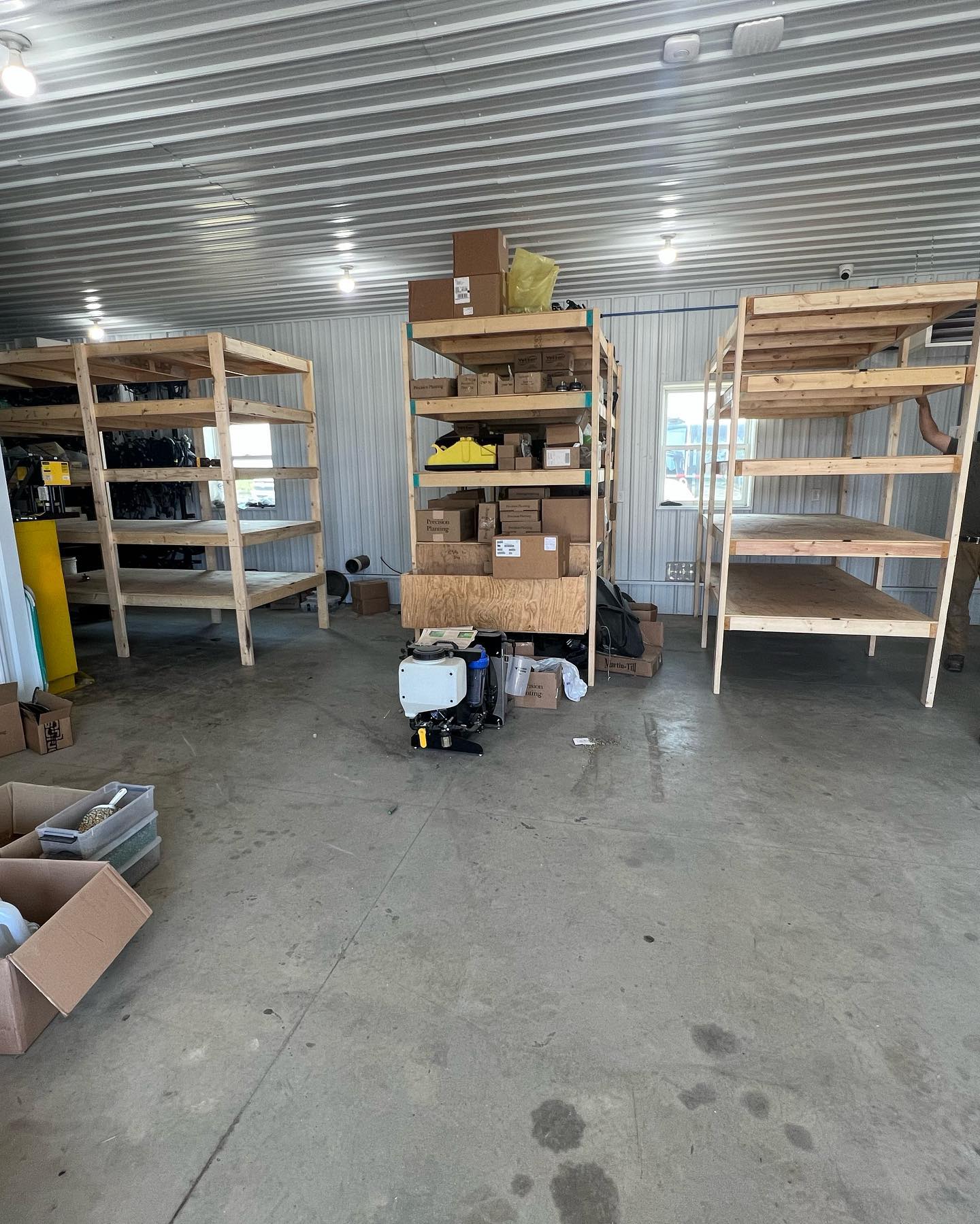 Maybe not always OSHA approved, but, we’ve got some more shelving made to support our inventory needs. Doing some major cleaning and rearranging!