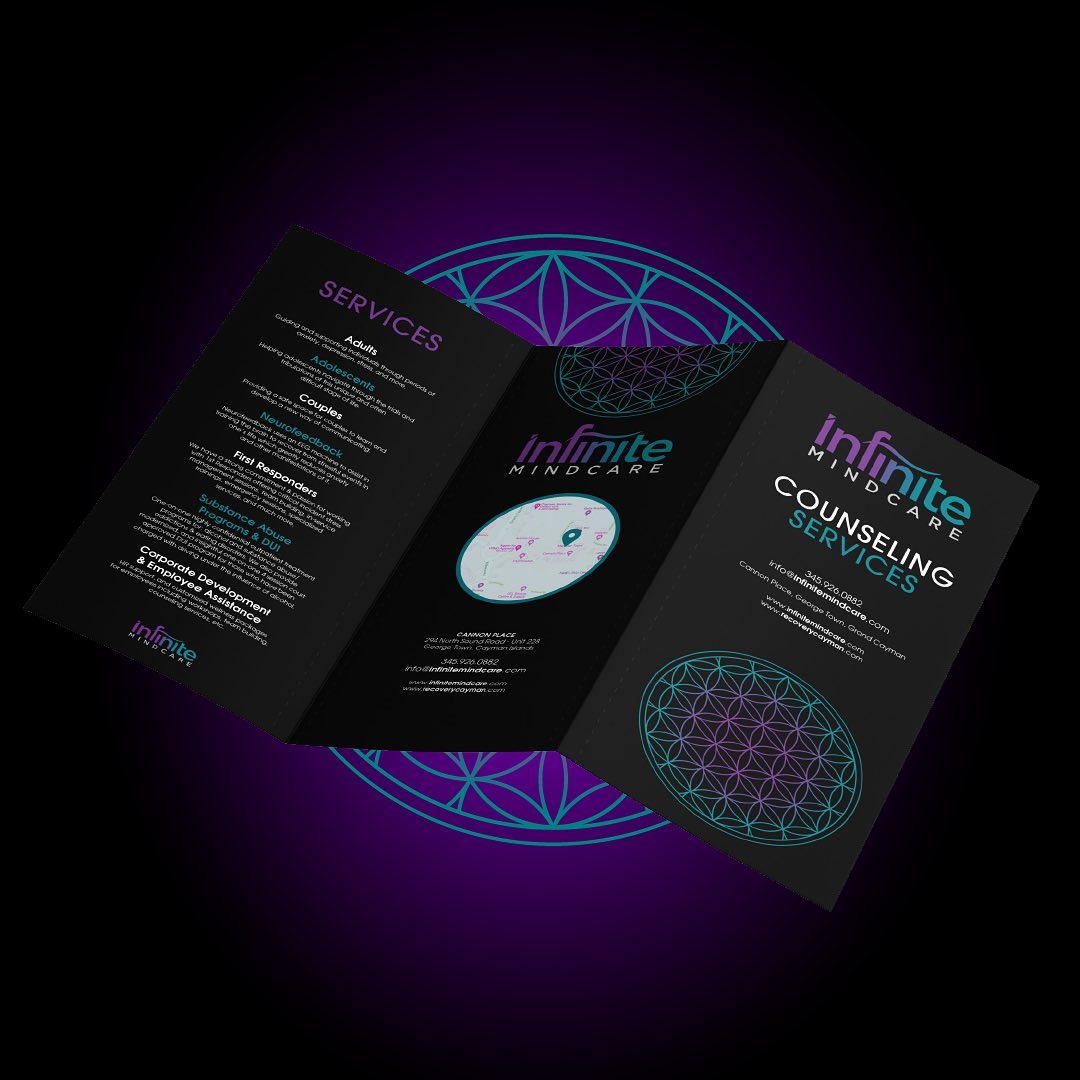 Brochure Design & Printing for a Cayman Islands based counseling service provider @infinitemindcare ✨