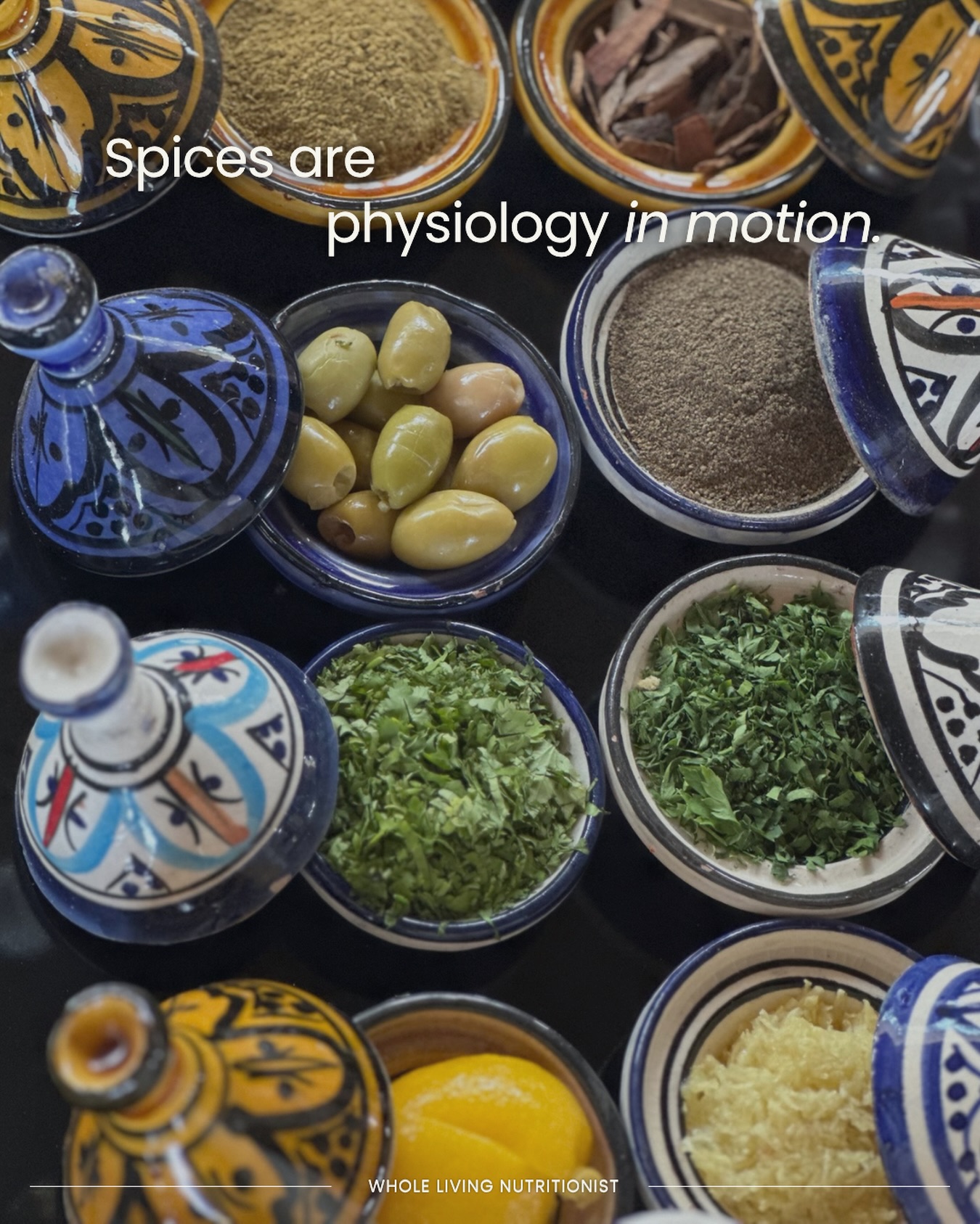 Spices are physiology in motion.
In both Ayurveda and modern nutritional science, spices are more than flavor. They actively support how the body functions.
They can:
* Stimulate digestive enzyme production
* Support bile flow and detox pathways
* Improve nutrient absorption
* Modulate blood sugar
* Create metabolic heat (Agni)
These ideas carry into the Spring Seasonal Recipe Guide, available for purchase or included inside the Whole Living Memberships, where seasonal nourishment is paired with movement and rhythm-based practice.
Links in bio.