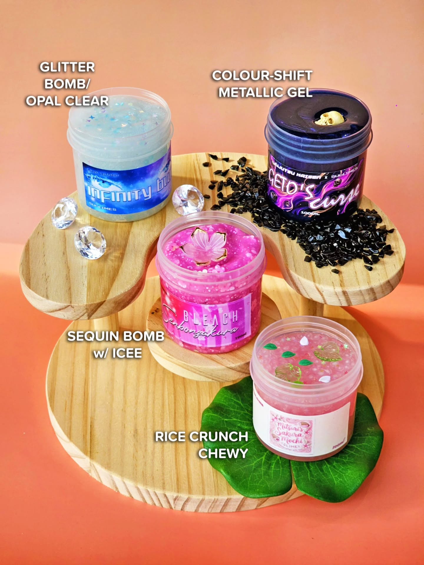 NEW❗️ 100ml ANIME themed slimes alert! 🧡 Perfect for slime beginners and those that want to try slime out without the commitment of our full-sized 200ml slimes 🙌
Will be released on our website this coming Monday 30th March! 🌸🌸
☆ Top (left to right) - JJK: Gojo's Infinity Blue, Geto's Curse. Comes as a bundle as well for a discounted price!
☆ Middle - BLEACH: Byakuya's Senbonzakura
☆ Bottom - DEMON SLAYER: Mitsuri's Sakura Mochi
Full details of textures and add-ins will be on our website :)
P.S. you may have seen these in person at Animaga earlier this month which was our pre-launch! We will also be selling these at Geeks Expo Goulburn on the 18th April. Hope to see some of you there!
💕💕💕
.
.
.
.
.
.
#australianslimeshop #animeslimes #gojosatoru #senbonzakura #mitsurisakuramochi