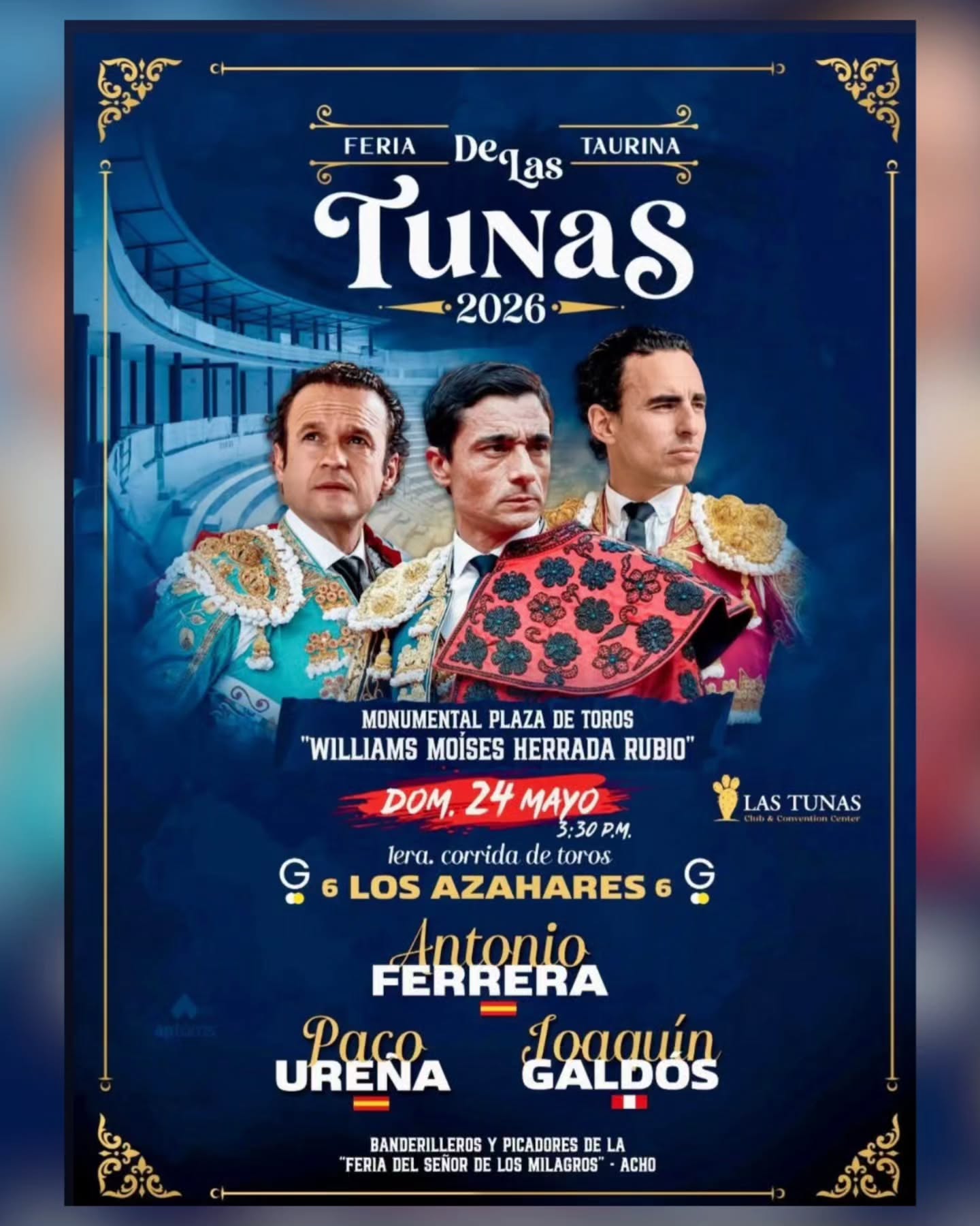 โค๏ธ Con mucho orgullo e ilusiรณn, formaremos parte de la inauguraciรณn de una nueva gran plaza de toros en el Perรบ. ๐ต๐ช
๐๐ฝ Como peruanos y taurinos, debemos celebrar y aplaudir la puesta en marcha de un proyecto tan importante y ambicioso, llamado a seguir potenciando el desarrollo y la formalizaciรณn de la tauromaquia en nuestro paรญs. ๐๐ฝ
๐ ยกNos vemos el 24 de mayo en #LasTunas!