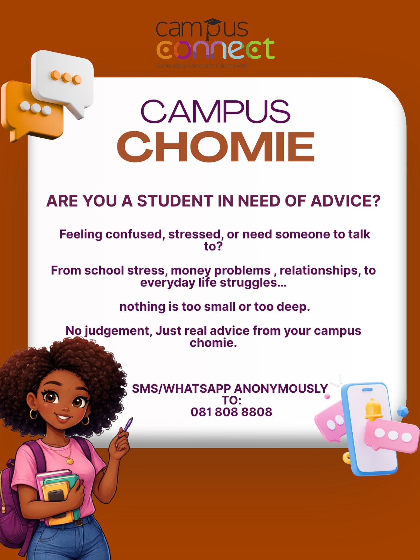 Don’t suffer in silence, talk to Campus Chomie and catch the responses in every edition.
We listen, we don’t judge!🥺
#campusconnect #campuschomie