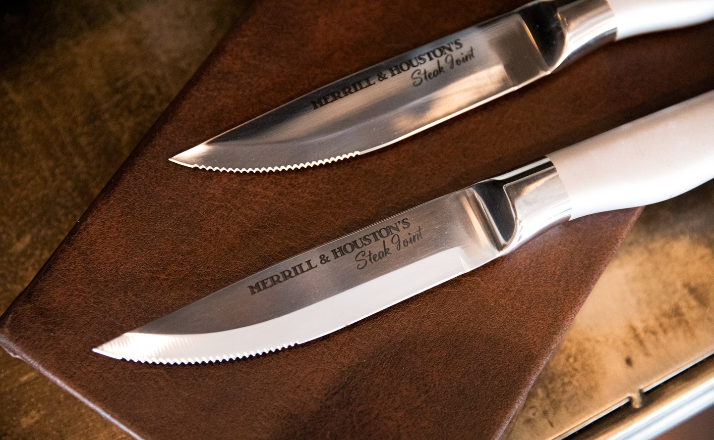 Bring a piece of Merrill & Houston's home with you. Our signature steak knives are available for purchase during your next visit. Take one home and make it part of your own tradition.