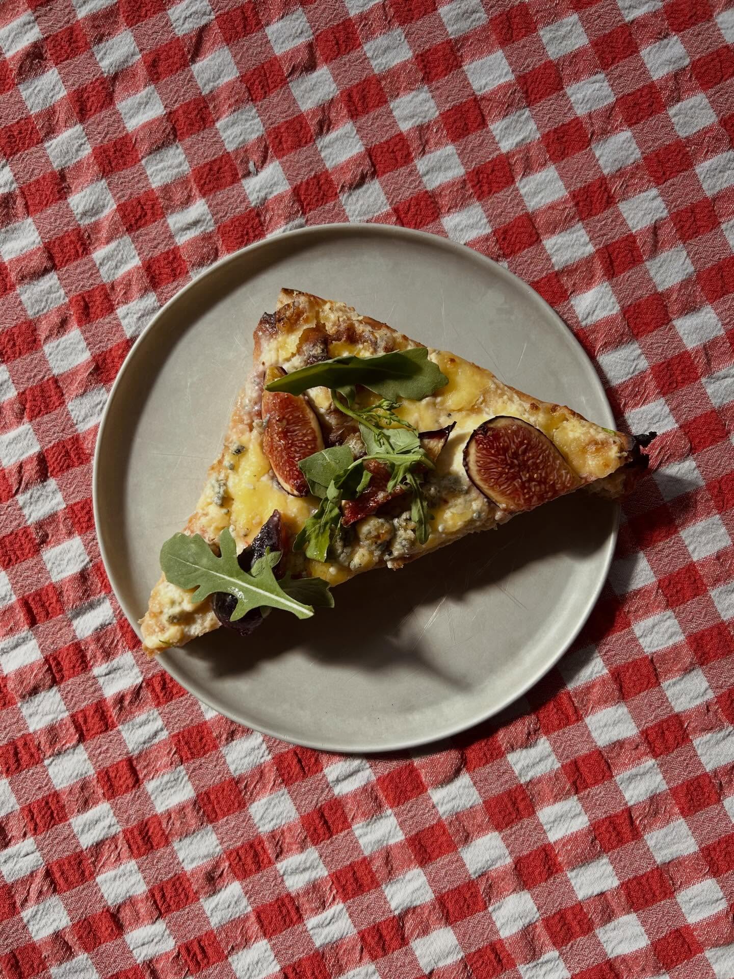 square slice - fig & honey - ricotta cream, blue cheese, fresh figs, honey + Parmesan