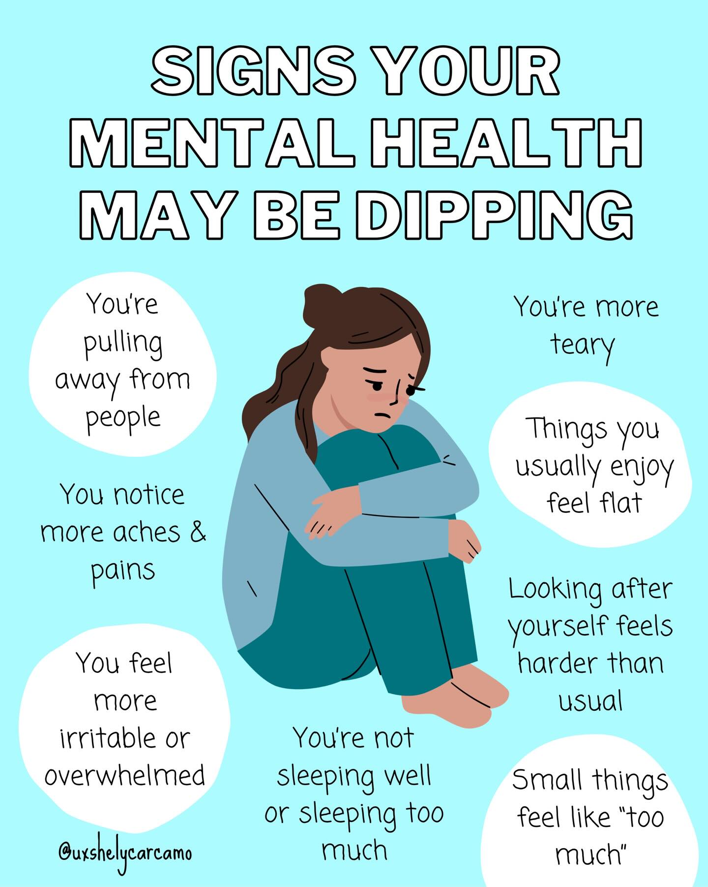 What do you first notice when your mental health starts to dip?🩵