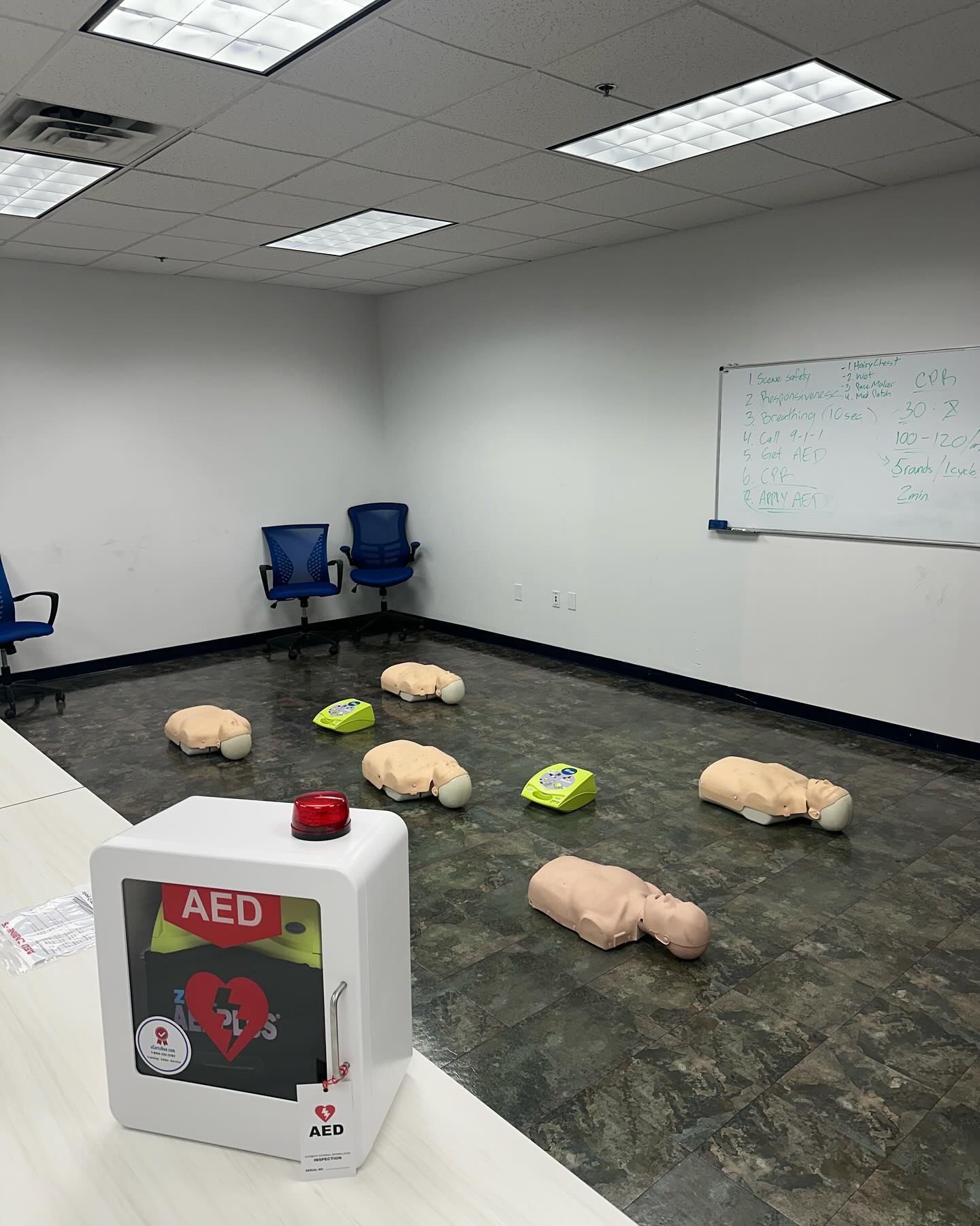 New Zoll AED Plus units for new customers! Training on how to utilize the units and how to perform CPR when an emergency event occurs!