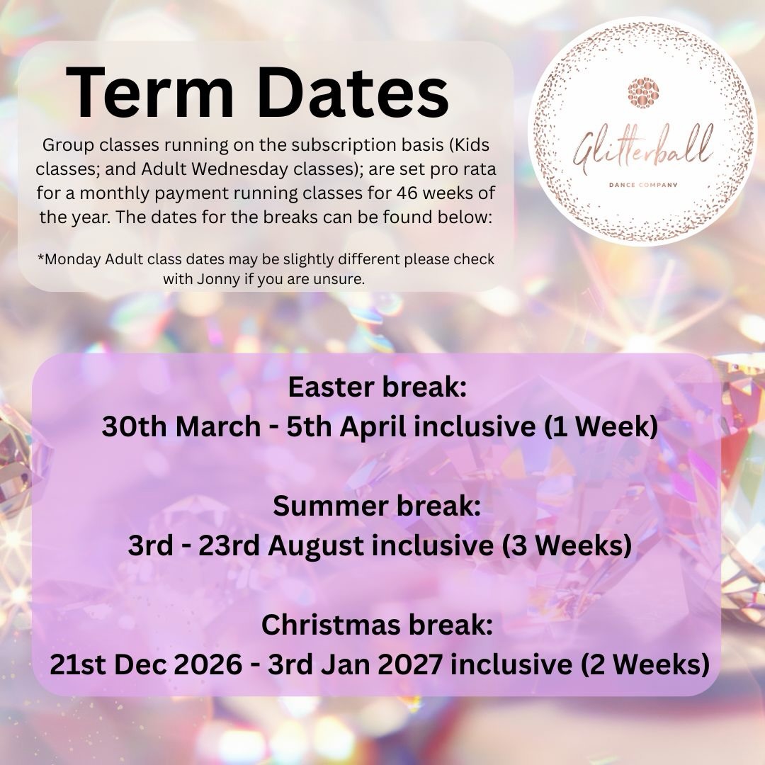 Group class Term Dates for 2026! 📆💃🏻 Update your diaries!