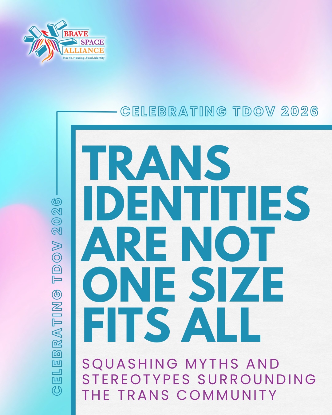 TDOV is just around the corner 🏳️⚧️🏳️⚧️ And today we’re talking about common myths and misconceptions about trans identities 🗣️
Trans people have always been and will always be here… And they do not owe you a one size fits all presentation of their identity ‼️ To all our trans folks of different walks of life, showing up in the world the way you want to, we are celebrating you, always 🤍
#thisiswhattranslookslike #tdov #transdayofvisibility #bravespacealliance