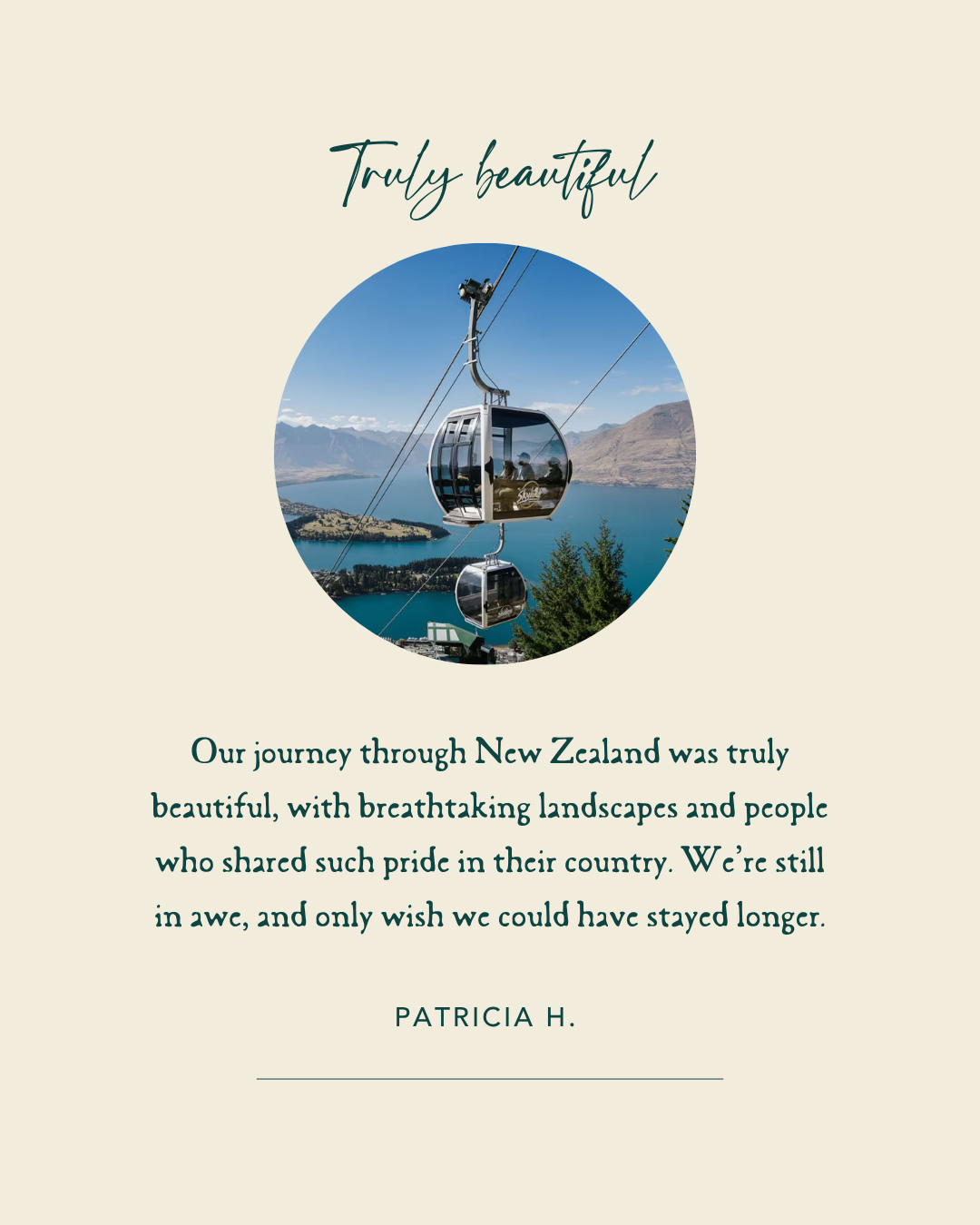 ✨🌏 Stories like this say it all
Thank you, Patricia, for sharing your experience exploring New Zealand. From Wanaka to Queenstown, Franz Josef to Christchurch, it’s journeys like these — filled with breathtaking landscapes and genuine connection — that stay with you long after you return.
For us, it’s never just about where you go, but how it all comes together along the way.
Would this be your kind of New Zealand journey? ✈️
📩 Let’s design something just as unforgettable. DM our team of expert travel agents today.
#JourneySouthTravel #NewZealandTravel #ClientStories #LuxuryTravel #BespokeJourneys #TravelNewZealand #NZTravel #NZMustDo