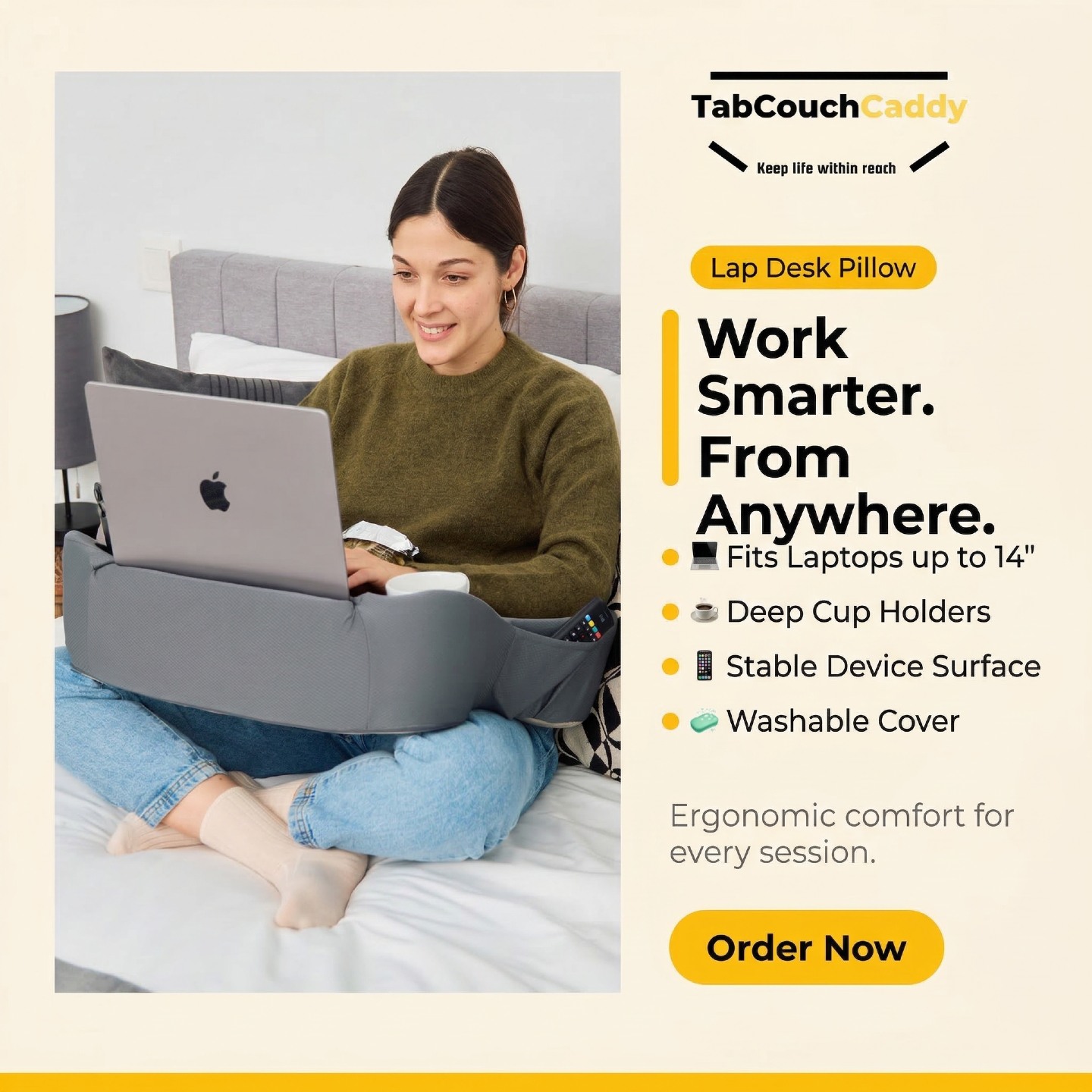 Your Favorite Spot Just Got More Productive 💻🛋️
Meet the TabCouchCaddy Lap Desk Pillow — the ultimate workspace companion for anyone who loves comfort while they work, study, or create.
💡 Why you'll love it:
✨ Ergonomic angled surface for effortless typing
✨ Plush padded base for all-day lap comfort
✨ Built-in pockets for phone, pens & snacks
✨ Lightweight design — take it anywhere
Whether it's emails, essays, or art projects, do it all in cozy comfort.
🎁 15% OFF with code LAPDESK15
👉 Create your cozy workspace: www.tabcouchcaddy.com
#TabCouchCaddy #LapDesk #CozyWorkspace #WorkFromAnywhere #LAPDESK15