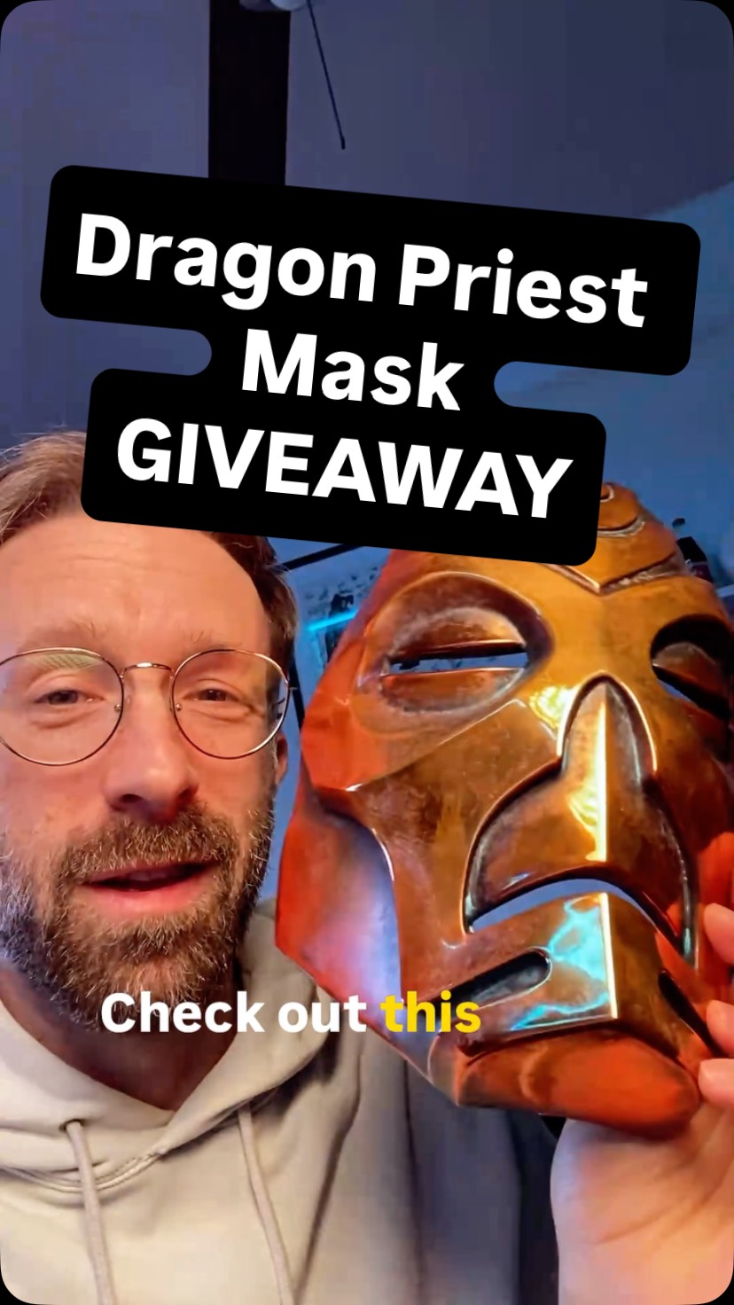 I own quite a number of Dragon Priest Masks (hey, we all have our thing 🤷🏼♂️), and I’m feeling especially jazzed about this one from @berserk_studios . And they are doing a giveaway!! Get yourself a mask like this one — it’s being hosted on Reddit, but you can check out their post here on Instagram as well. Jump on this while you can, and don’t forget to give them love! They do truly beautiful work.
.
.
.
#skyrim #gameart #propmaking #giveaway #dragonpriestmask
