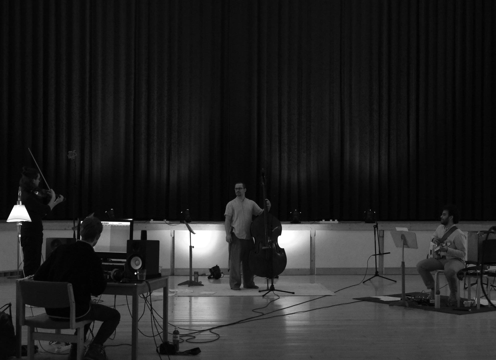 Recording the ‘Familiar Strangers’ project at Audonicon was a joy and inspiration.
The trio was generous enough to let me guide 4 ambient improvisations set for one of my current composer jobs, scoring the game Sparrow Warfare (demo on Steam). I set the framework around the composition, while leaving room for personal expression. They excelled at the improvisations and magical intuitive moments of chance happenings and dynamic interplay led to a set of recordings that I brought with me back to my studio. Since then, I've been sculpting the first tracks for the soundtrack. Even though it transforms as I subtract and add musical ideas, there's a soul and life that is somehow autonomous as the music already had a life on its own before I intervened.
I first encountered a similar approach when studying minimalist composers like Steve Reich and Philip Glass. In my experience it works best with minimalist or free music.
Tech spec:
- distant stereo set for the natural reverb
- over-the-shoulder spot mic for the violin performed by @sybrenangelo,
- close mics on the double bass performed by @thoreidejohansen_
- close + shotgun mic on the guitar amp, which emitted the performance of @aliyarici.
I hope I get a chance to work with these guys again, and I'm looking forward to sharing their beautiful album once it's mixed and mastered.
Link to Sparrow Warfare: https://store.steampowered.com/app/3473440/Sparrow_Warfare/