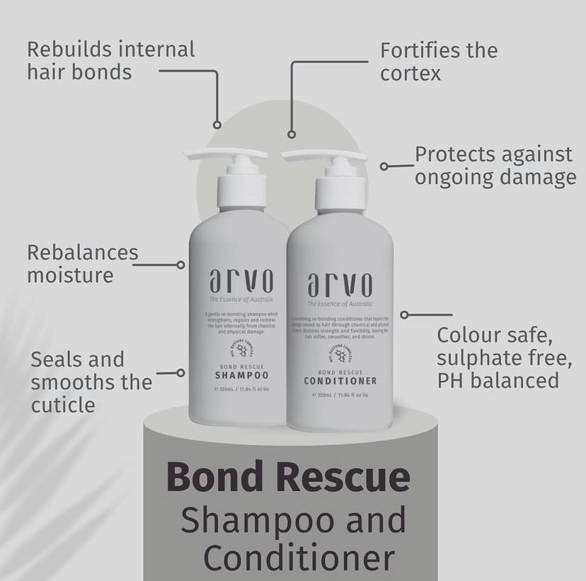 Restore, strengthen and protect.
The Bond Rescue Shampoo and Conditioner work together to rebuild internal bonds, smooth the cuticle and support healthier, more resilient hair.
Colour safe, sulphate free and PH balanced for everyday care that actually makes a difference. 👌🏼
#arvohaircare #sulphatefreehaircare #veganhaircare #hairprotection #hairrepair