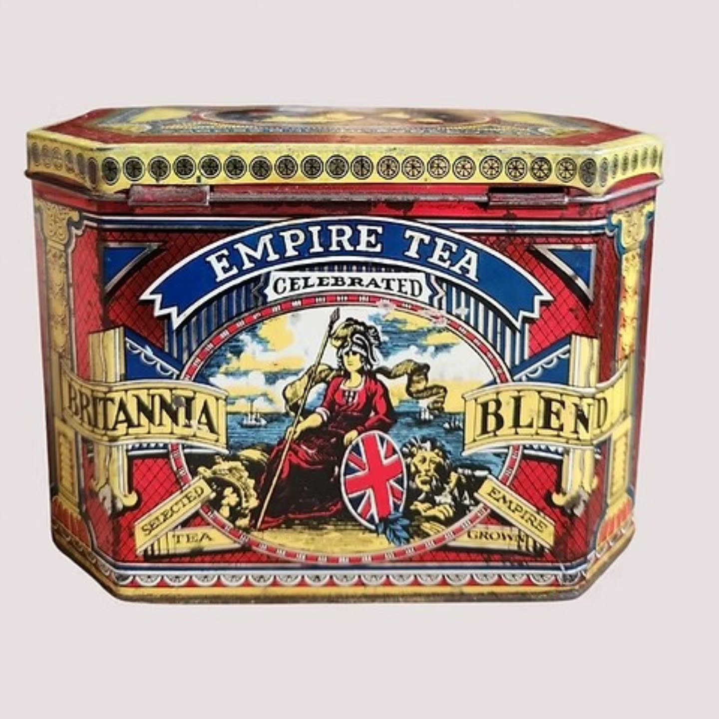 Vintage Huntley Boorne and Stevens Empire Tea tin | https://share.google/eanAi2gowia2I84HI #stufftoyouandme