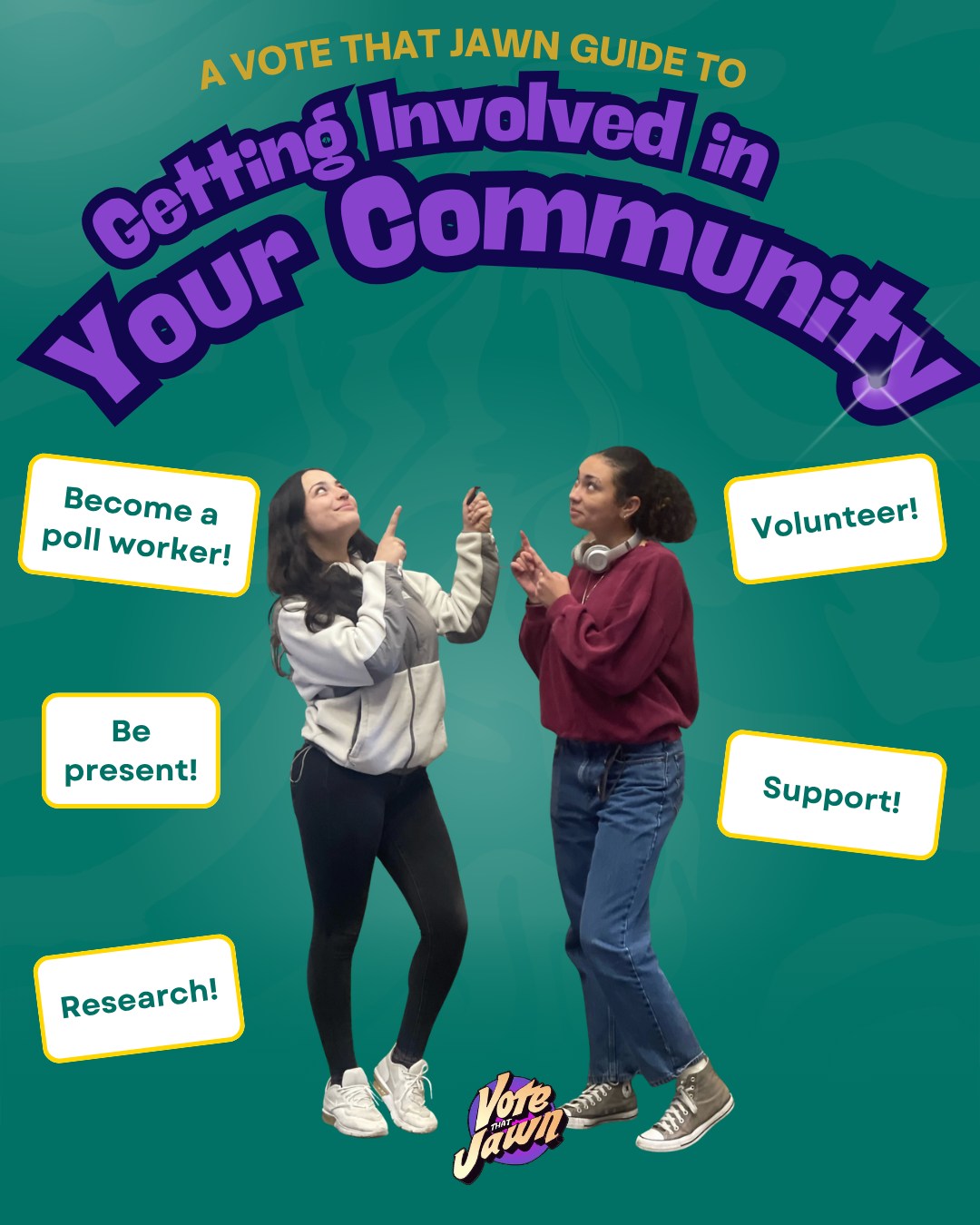 You don’t have to go viral or lead a movement to make an impact. Start where you are.
🖐️ Pull up and volunteer for a cause you actually care about.
🤝 Check in on your people—and yourself—because mental and emotional health is part of the work.
🫶 Find your community. Build with folks who are trying, learning, and showing up just like you.
No pressure to be perfect. Just be present.
Start small. Stay real. Keep going.
#votethatjawn #community #philly #activisim
