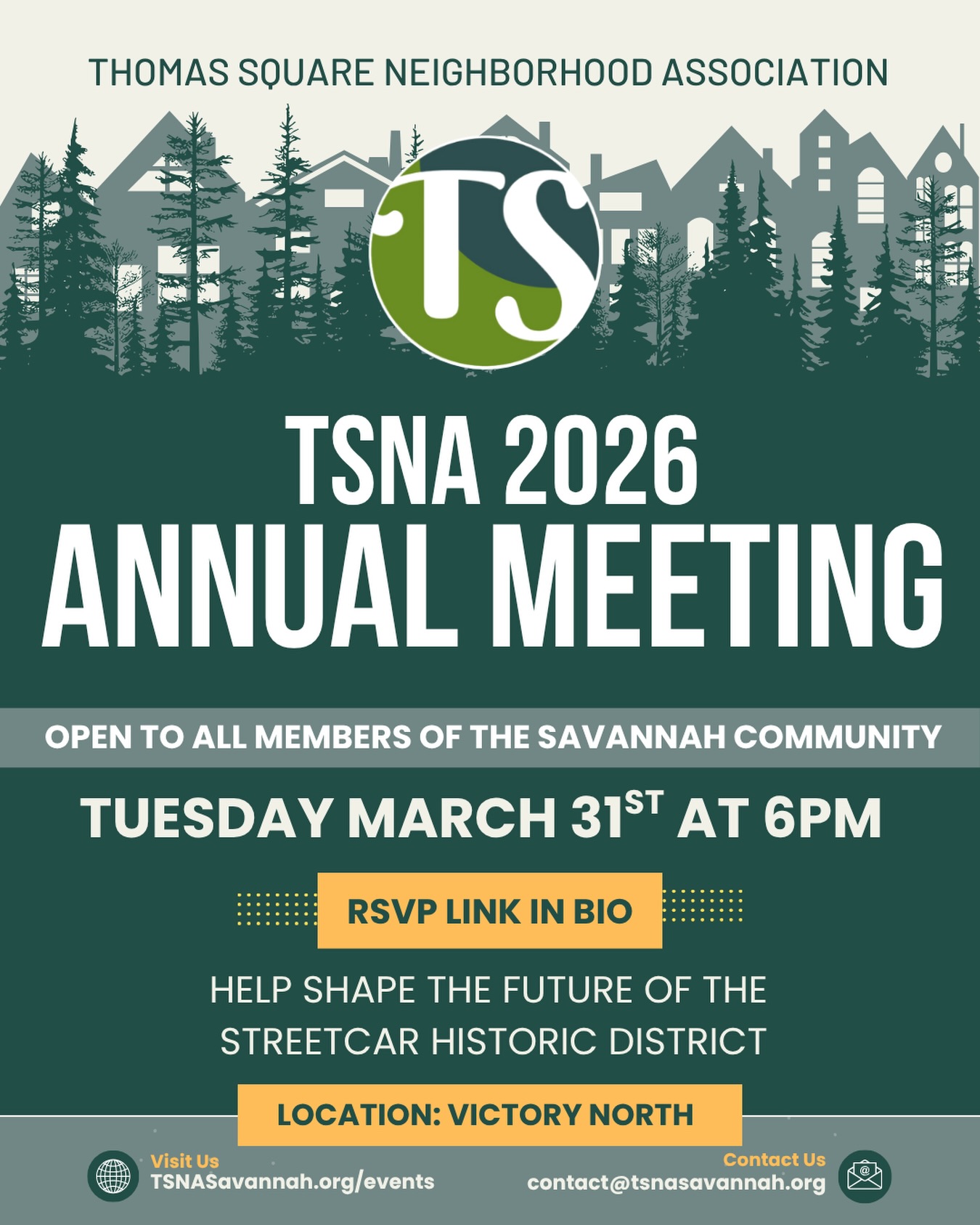 Join us THIS TUESDAY evening for the TSNA 2026 Annual Meeting.
This year marks an important milestone—it’s our first annual meeting under the updated TSNA bylaws, and a chance to come together as a neighborhood to talk about what’s ahead.
We’ll begin the evening with a social half hour at 6:00 PM, followed by the meeting at 6:30 PM.
This year feels like a turning point—and we hope you’ll be part of it.
📍 Victory North
🗓 Tuesday, March 31
⏰ 6:00 PM (social) | 6:30 PM (meeting)
👉 RSVP at the link in our bio