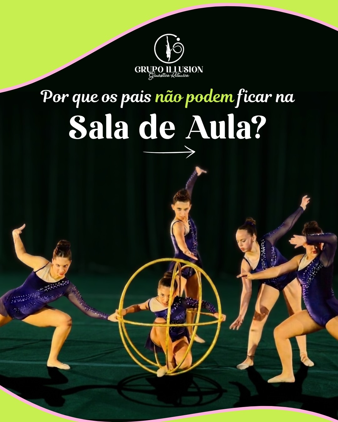 Ensaios e aulas são momentos de concentração, construção e autonomia das alunas ✨
A presença dos pais dentro da sala, apesar de ser com todo carinho e cuidado, pode acabar interferindo no foco, na disciplina e até na confiança das crianças durante a prática.
Aqui, buscamos criar um ambiente seguro, onde elas se sintam à vontade para tentar, errar, aprender e evoluir 💫
Por isso, pedimos que os responsáveis aguardem fora da sala durante as aulas.
Isso faz parte do processo de desenvolvimento delas, tanto técnico quanto emocional 🤍
Agradecemos a compreensão e parceria de sempre!