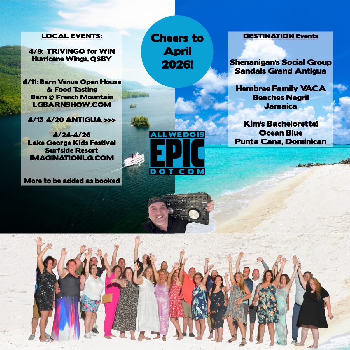 April = Antigua and other fun for our guy Mark! #allwedoisepic