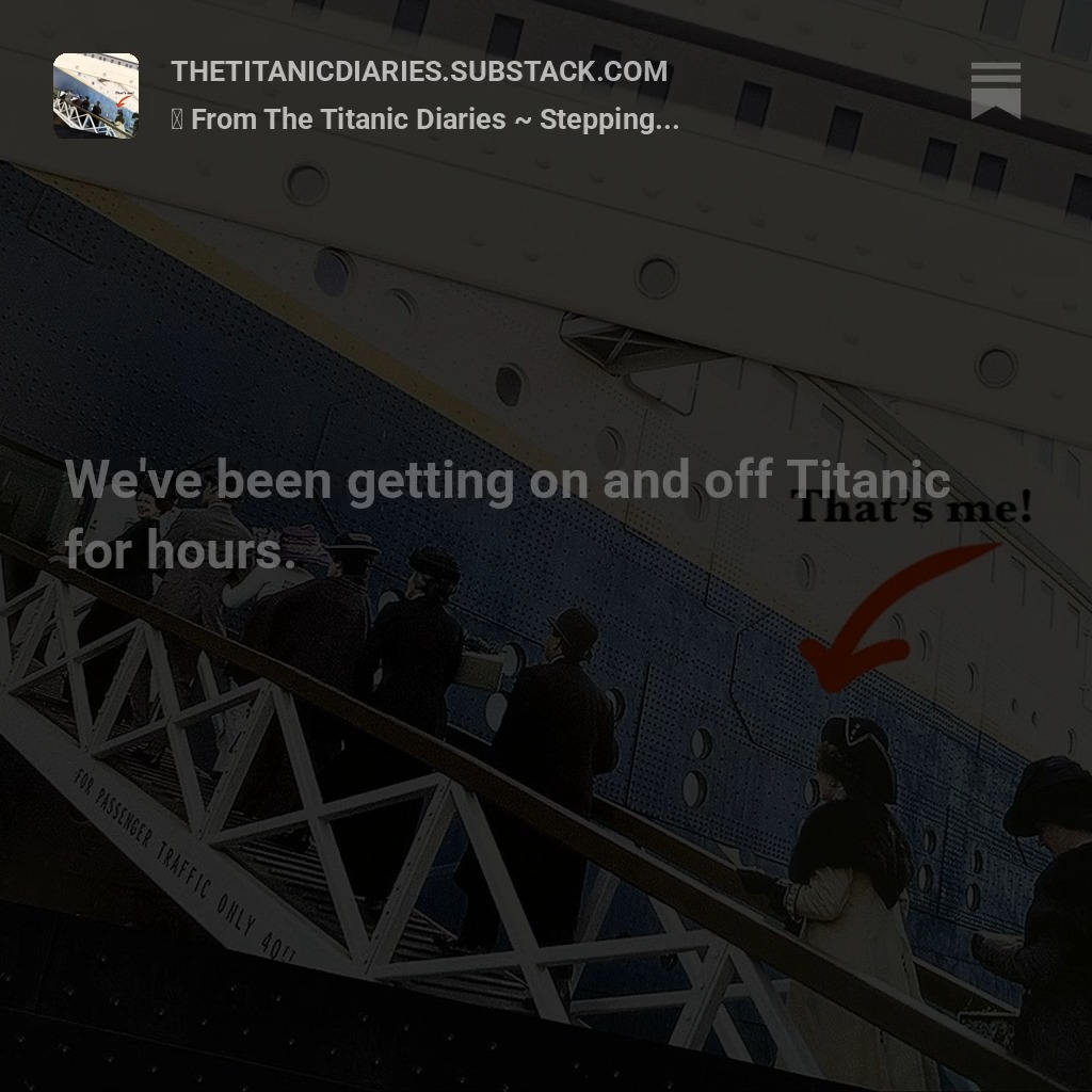 READ excerpts from writer/director @fstclsswmn's book with 16 Titanic actors' diaries - on her @substack
substack.com/@thetitanicmoviediaries
#titanic #jamescameron #titanicmovie #titanicactors #titanicfans