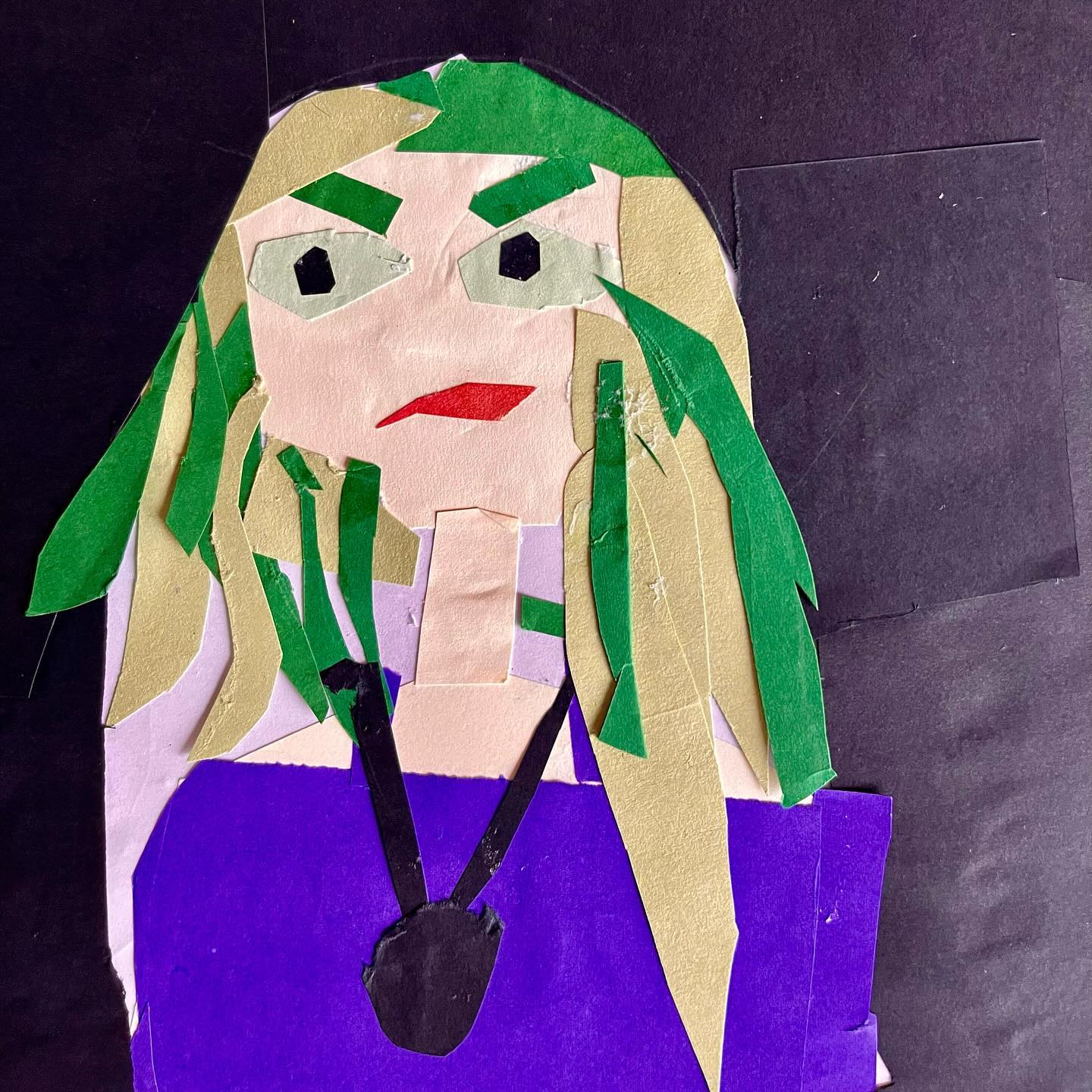 Shape and Colour - Greek Myth inspired collage. - Medusa portraiture.