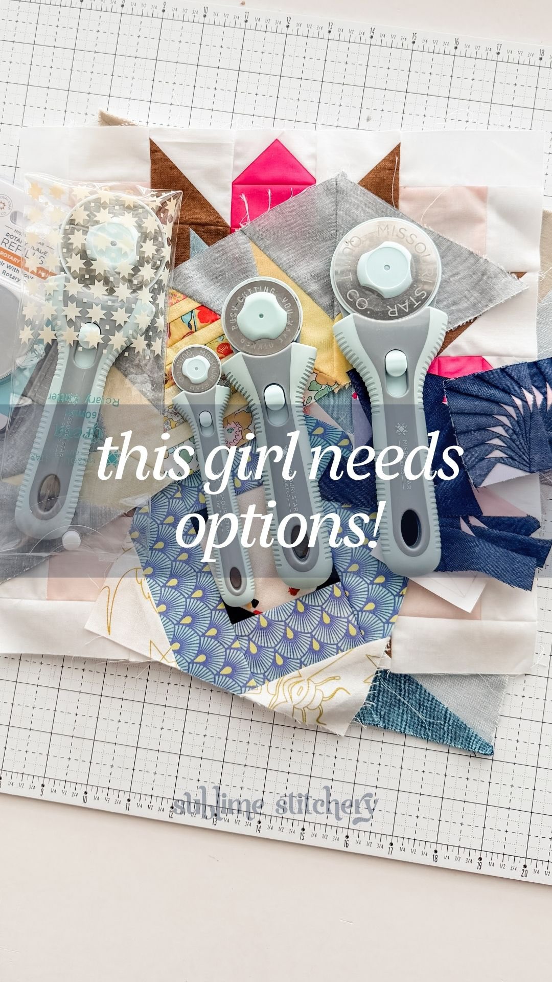 Hi friends! Too many projects… or just the right number of options? 😄
I’m firmly in the “options” camp - and having the right rotary cutter for the job makes everything feel easier.
This trio from @missouriquiltco covers all of it:
Greta (60mm) for cutting through multiple layers of fabric, cork, vinyl or canvas
Olga (45mm) for dependable everyday use
Klara (28mm) for small, precise projects, like curves!
Usually US$77, but with my discount code it’s only US$49 (which is such a good deal 👀)
Comment TRIO and I’ll send you the link + details 💌
—
Limit 1 per person, subject to availability
Offer valid 1 - 20 April 2026
Paid partnership with MSQC
#msqcpartner