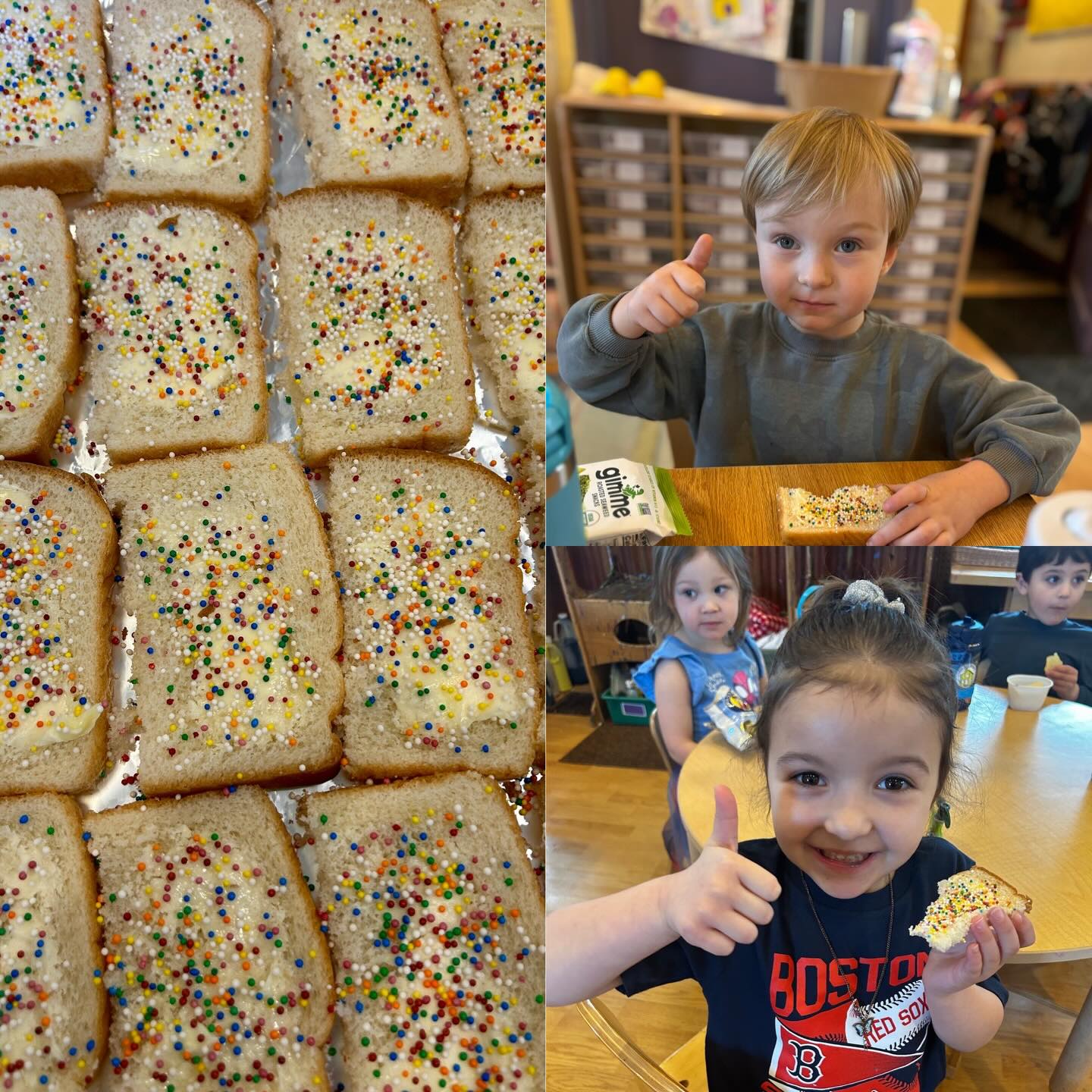 A Sweet Taste of Australia: Fairy Bread Fun!
As part of our journey to Australia, our preschoolers had the chance to try a classic treat...fairy bread! Fairy bread is a simple and colorful snack made with soft bread, a layer of butter, and a sprinkle of rainbow toppings.
Trying fairy bread was a fun way to explore Australian culture. We talked about how children in Australia enjoy this special snack at parties and celebrations, helping to connect our classroom experiences to the wider world.
It was absolutely delicious! 🇦🇺 🍞
#foxhillschooldanvers #preschooladventures #fairybread #australia #australiafood