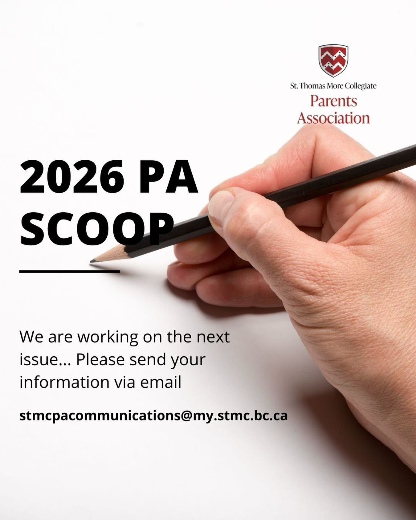 Got something to share in our next PA Scoop? We’d love to hear from you! Send your content ideas, photos, or announcements by DM or email stmcpacommunications@my.stmc.bc.ca
