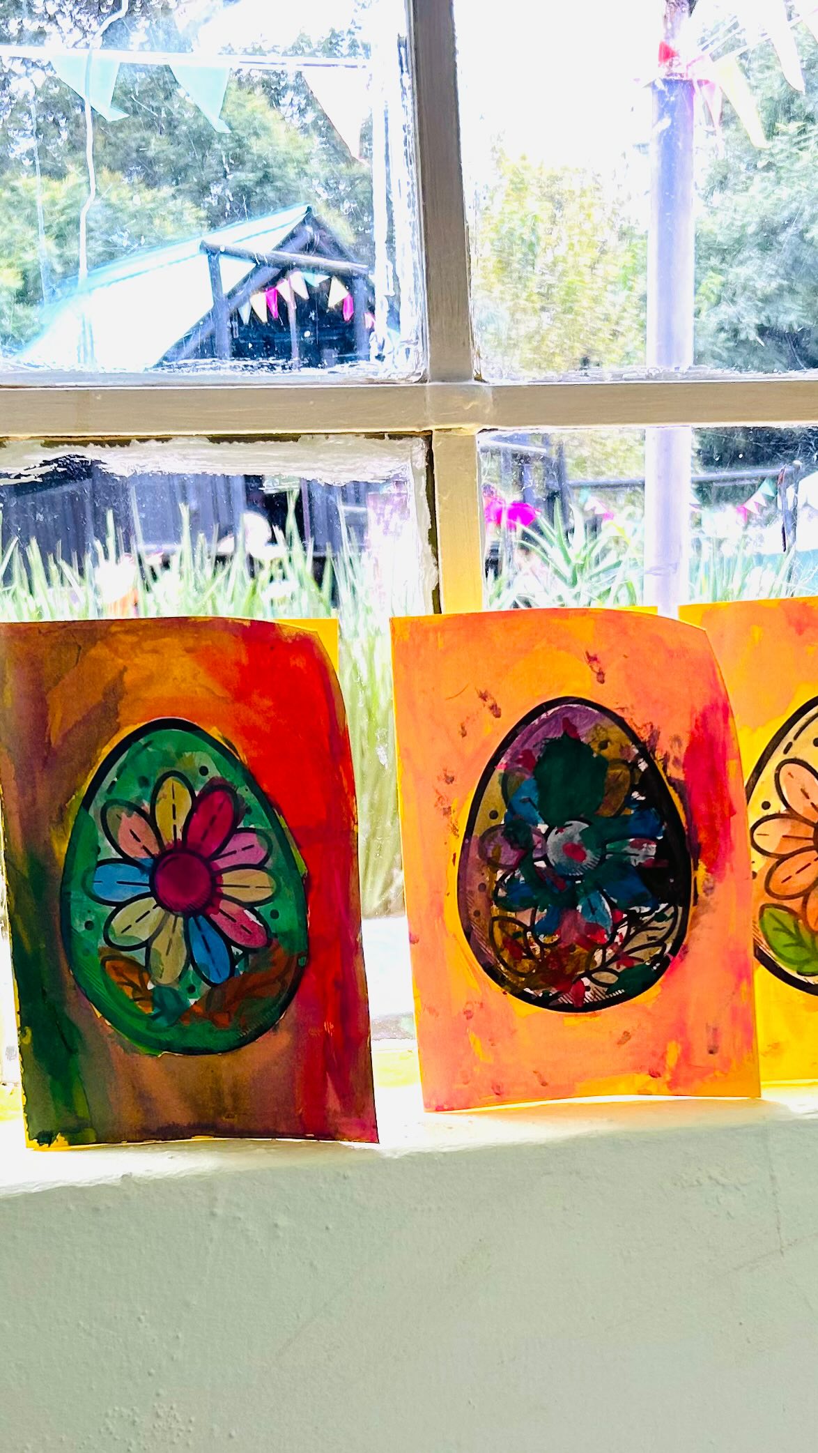 Easter is on its way!🐣Our school garden path is sprinkled with Easter joy🐇#preschool #montessoripreschool #educator #children #eastergarden