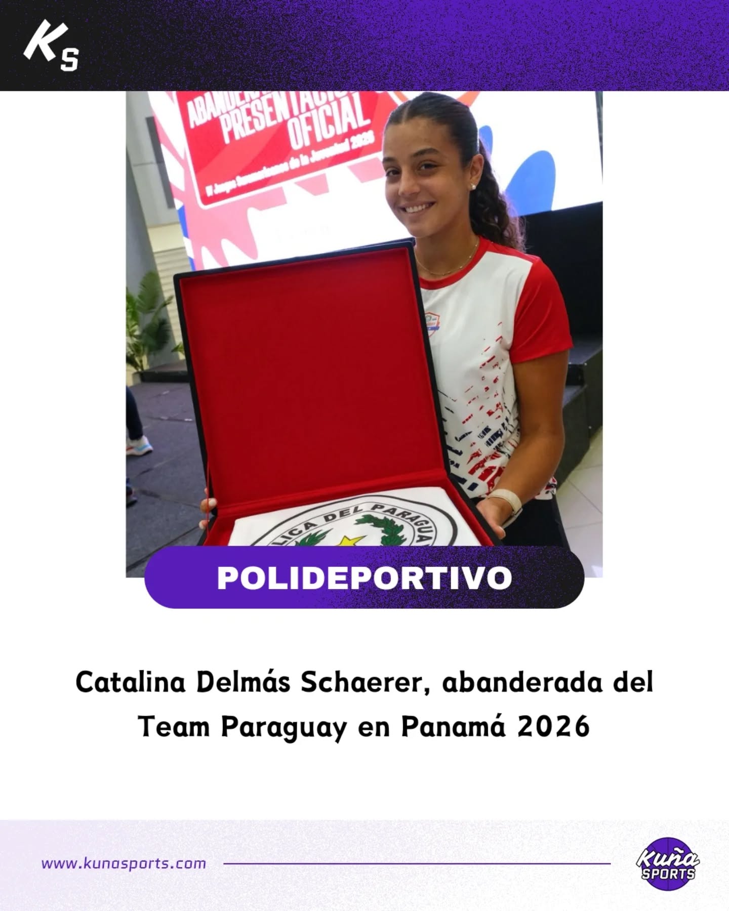 Todo listo.🫡
🇵🇾El Comité Olímpico Paraguayo (COP) presentó al Team Paraguay que nos representará en los IV Juegos Suramericanos de la Juventud.
Un total de 147 atletas, 68 de ellas mujeres, competirán del 12 al 25 de abril en Panamá 2026.
🙋🏻♀️La tenista Catalina Delmás Schaerer, junto al futbolista Jhosías Núñez, será la abanderada en la ceremonia de apertura.
🥳¡Vaamos Paraguay!
#KuñaSports💜