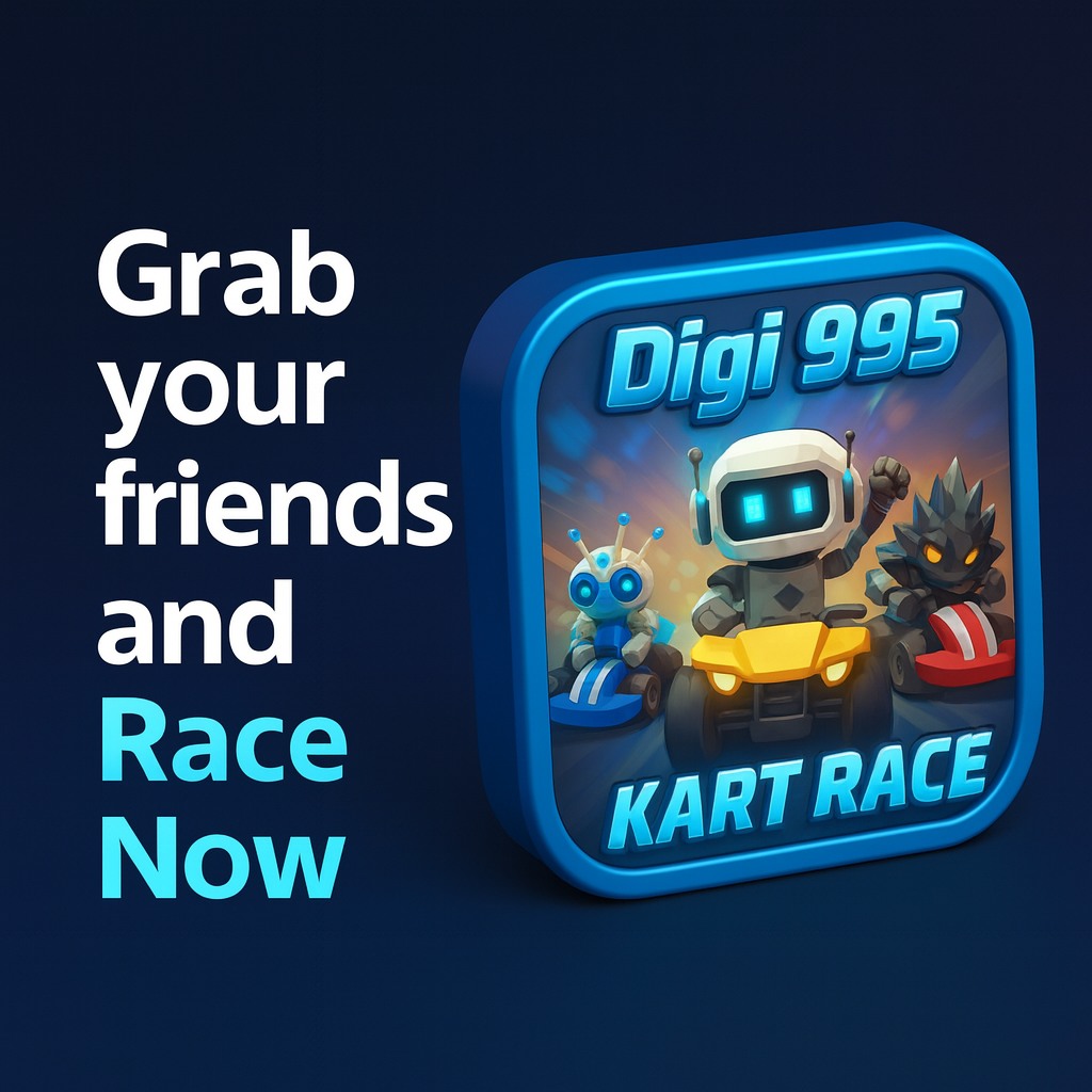 🏁 Ready, Set, Digi!
Jump into the driver’s seat with Digi 995: Kart Race — a high-speed racing adventure across the Digiverse! Race as Digi and other characters through epic tracks like The Desolate City, The Void, and Antarctica while unleashing rockets, shields, and power-ups to dominate the competition. 🚀
Drift. Boost. Battle. Win.
📱 Play now:
Google Play: https://www.rfr.bz/id1705f
Apple App Store: https://www.rfr.bz/i0cbcc0
Arcade racing meets Digiverse chaos. 🏎️💨