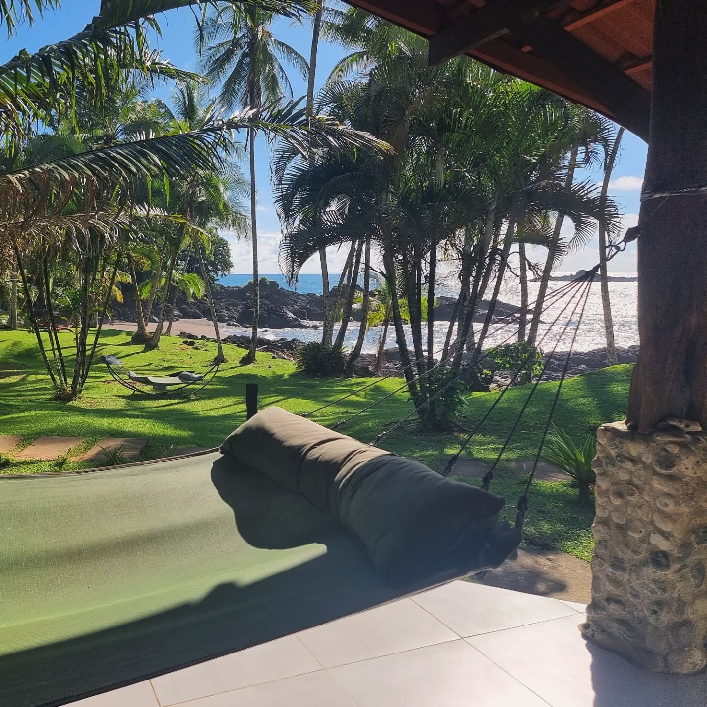 1. The view from the Cucula Cabin terrace hammock
2. Brand new king mattress
3. Double stone sinks
