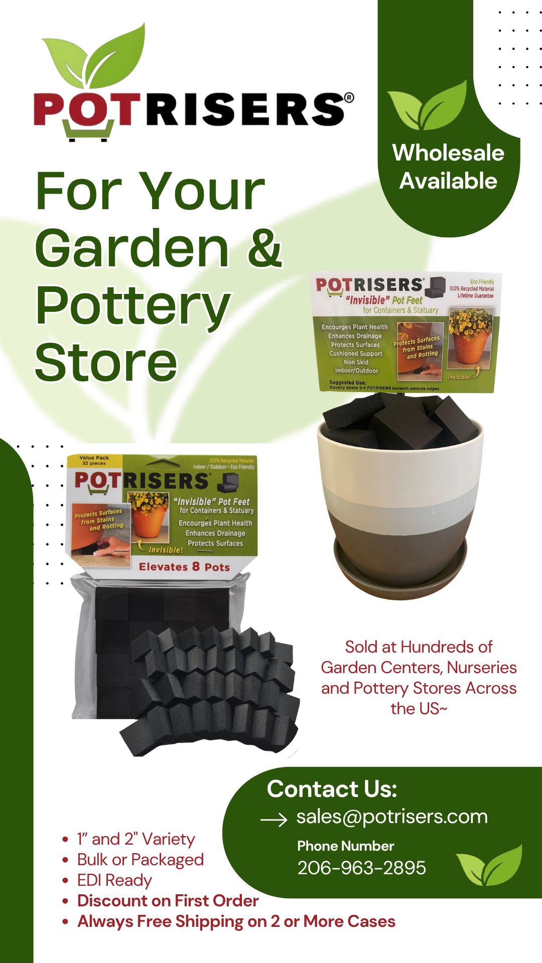 Add value to every planter. 🌿
✔ Protects surfaces, planters & statuary
✔ Improves drainage & airflow
✔ Levels uneven surfaces
✔ Conceals drip lines & wiring
✔ Easy add-on at the point of sale
✔ Ideal for bundling with container classes
A simple upgrade your customers need—and an easy way to increase sales.
✨ Wholesale available
🔗 Visit our website for more information or reach out to get started
#gardencenter #independentgardencenter #igc #gardenretail #planters #pottery #containergardening #planters #wholesale #wholesalepartner #retailbuyers #stockyourstore #merchandising #upsell #planthealth