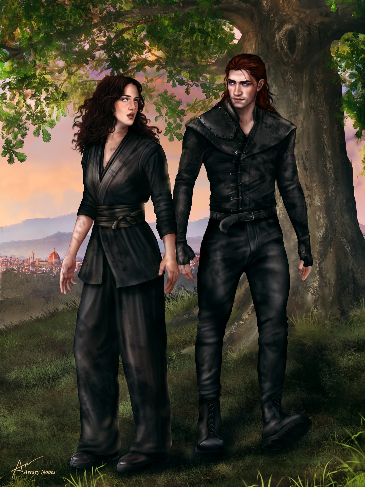 Gabriel and Ardenne character artwork commission from Blood of the Seer done for @leislleightonauthor 🌳