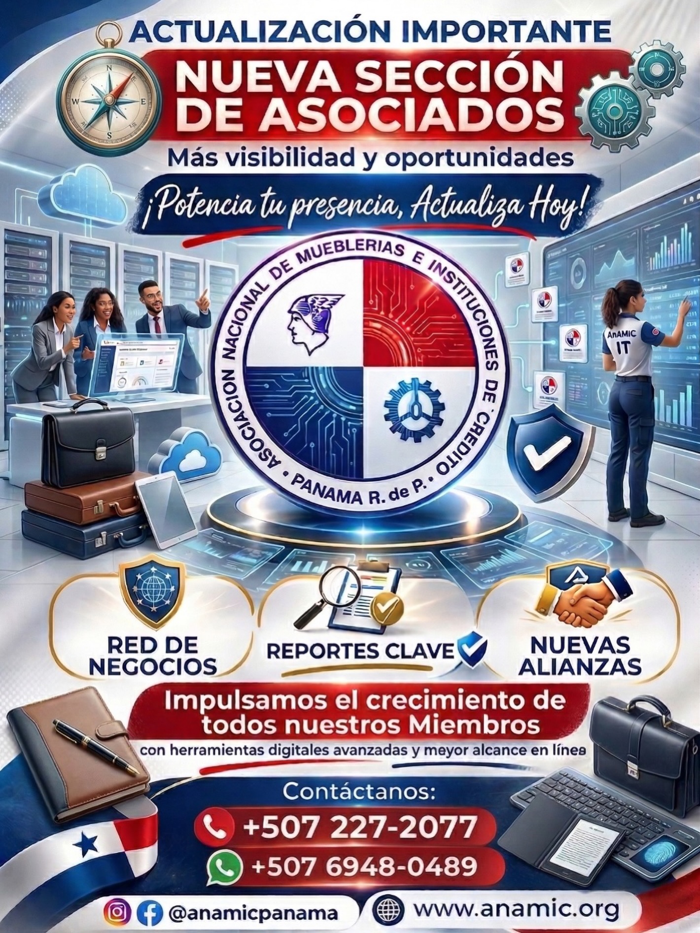 🚀 ¡MÁS VISIBILIDAD, MÁS OPORTUNIDADES! 🚀
Les presentamos con orgullo la NUEVA SECCIÓN DE ASOCIADOS de AnAMIC.
Nuestro objetivo es simple: darles la mejor plataforma para que sus negocios brillen y crezcan. Esta actualización es un gran paso adelante para fortalecer nuestra red y proporcionarles una ventaja competitiva en el mercado.
¿Qué logramos juntos con este nuevo portal?
🌟 Una vitrina profesional de su empresa ante miles de clientes potenciales.
🤝 Mejores herramientas para crear nuevas alianzas y red de negocios.
📊 Un portal moderno, rápido y efectivo.
Porque en AnAMIC, Tu Respaldo en Cada Compra no es solo un lema, es nuestro motor.
#AnAMICPanama #Mueblerías #InstitucionesDeCredito #NegociosEnRed #CrecimientoEmpresarial Asociados VisibilidadNegocio